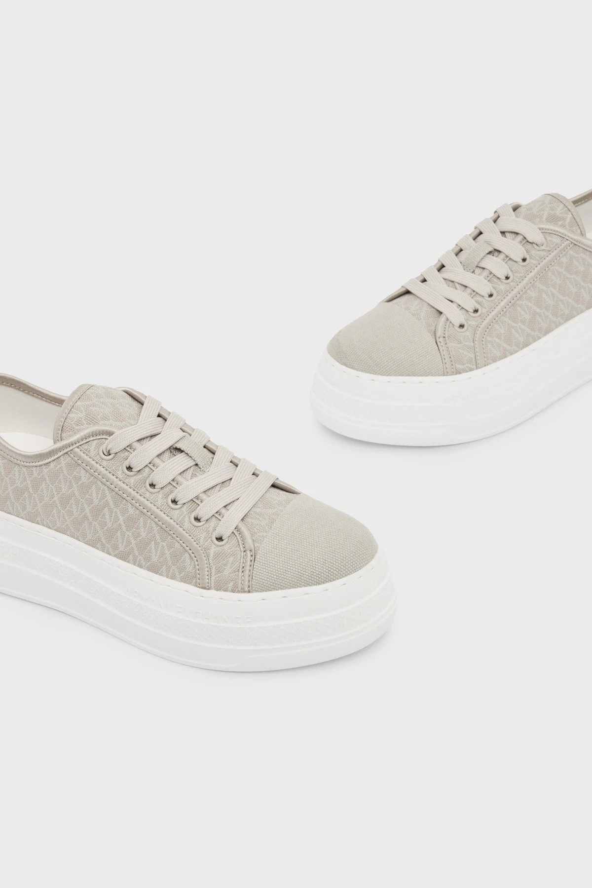 Armani Exchange Logolu Kalın Tabanlı Sneaker Kadın Ayakkabı XW002786 AF23055 MZ738 AÇIK HAKİ - 4