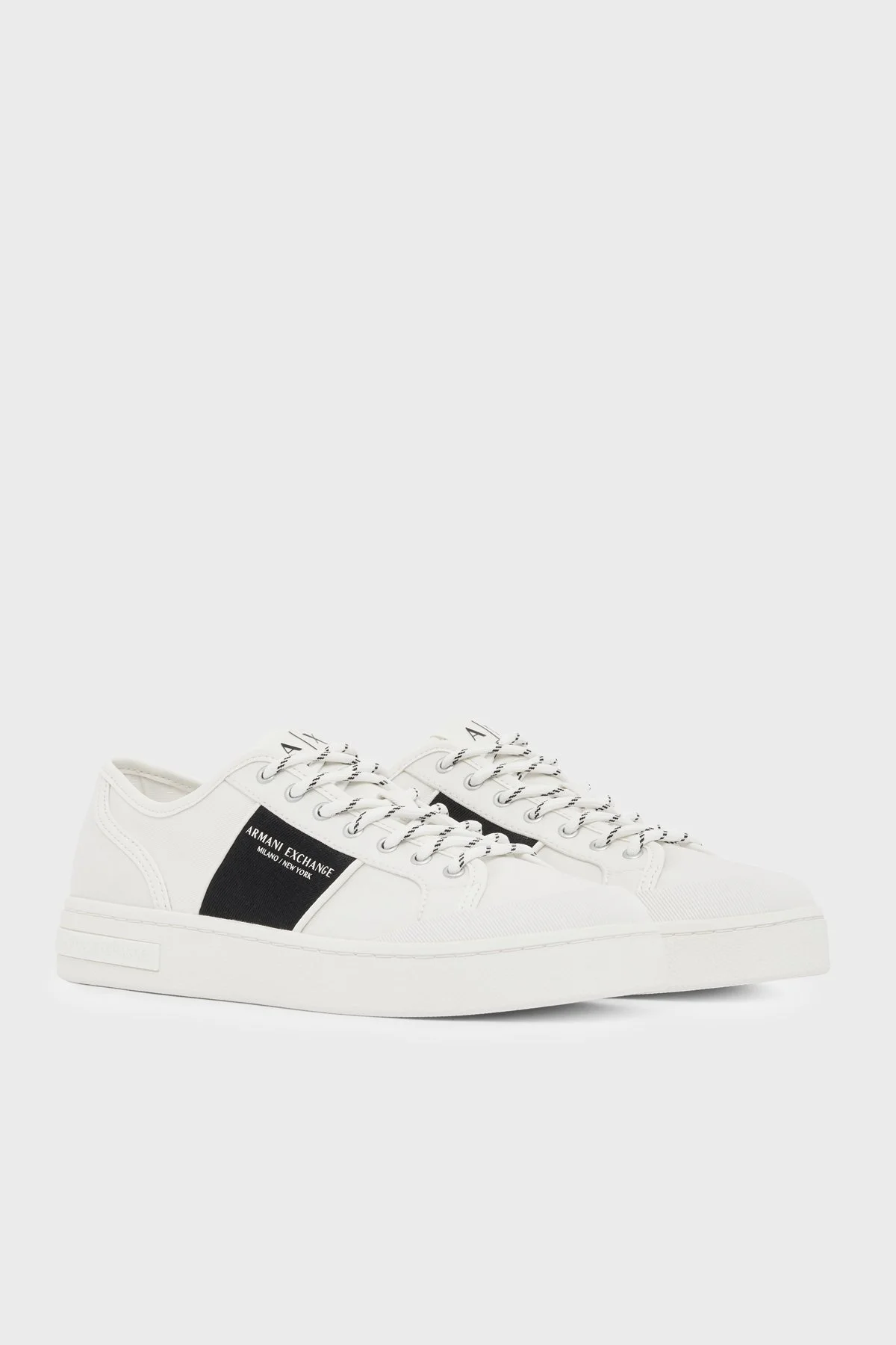 Armani Exchange Logolu Kanvas Sneaker Erkek Ayakkabı XM003616 AF29107 M0429 Kırık beyaz - 2