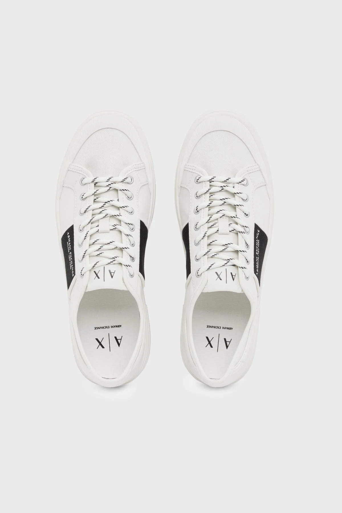 Armani Exchange Logolu Kanvas Sneaker Erkek Ayakkabı XM003616 AF29107 M0429 Kırık beyaz - 3