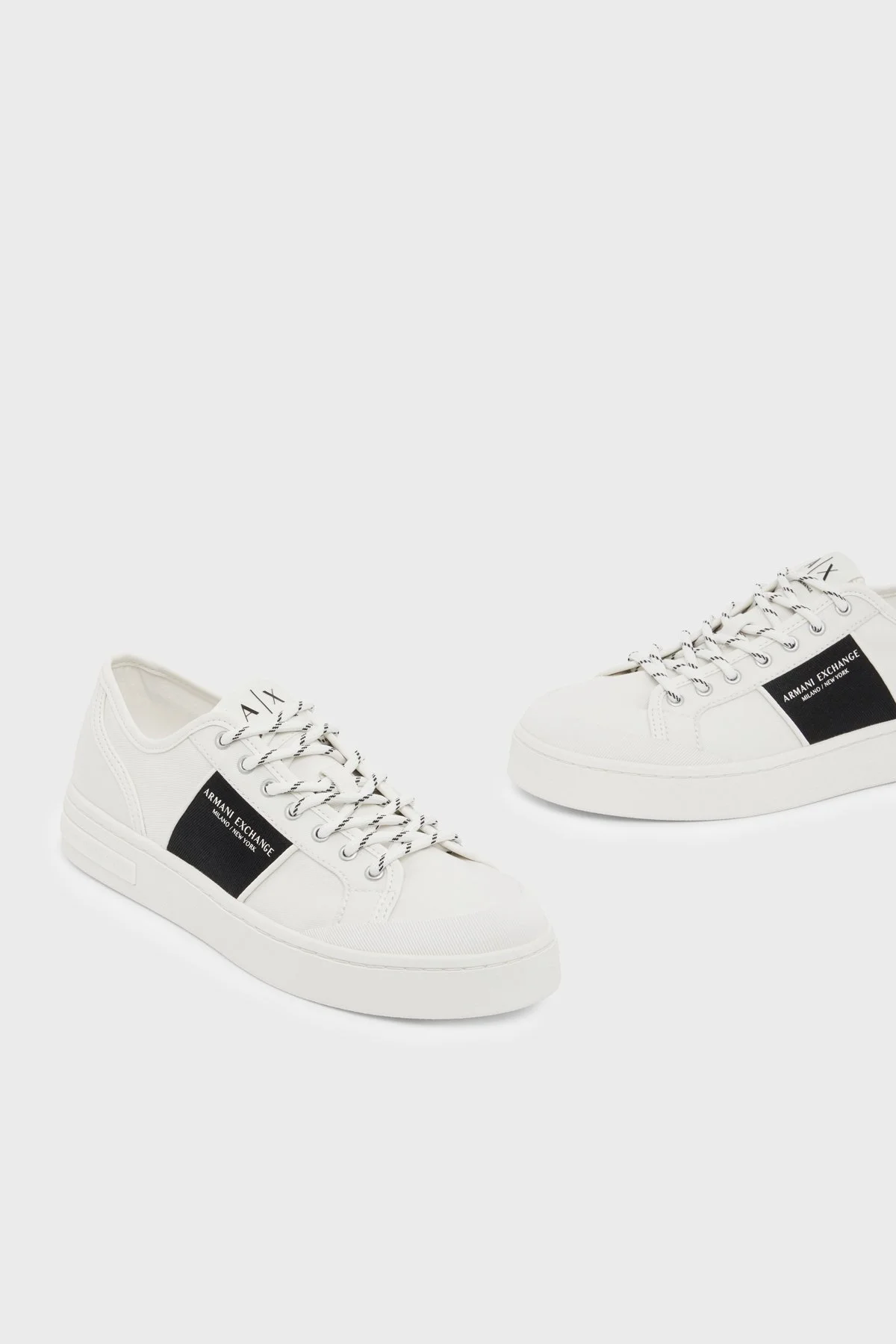Armani Exchange Logolu Kanvas Sneaker Erkek Ayakkabı XM003616 AF29107 M0429 Kırık beyaz - 5
