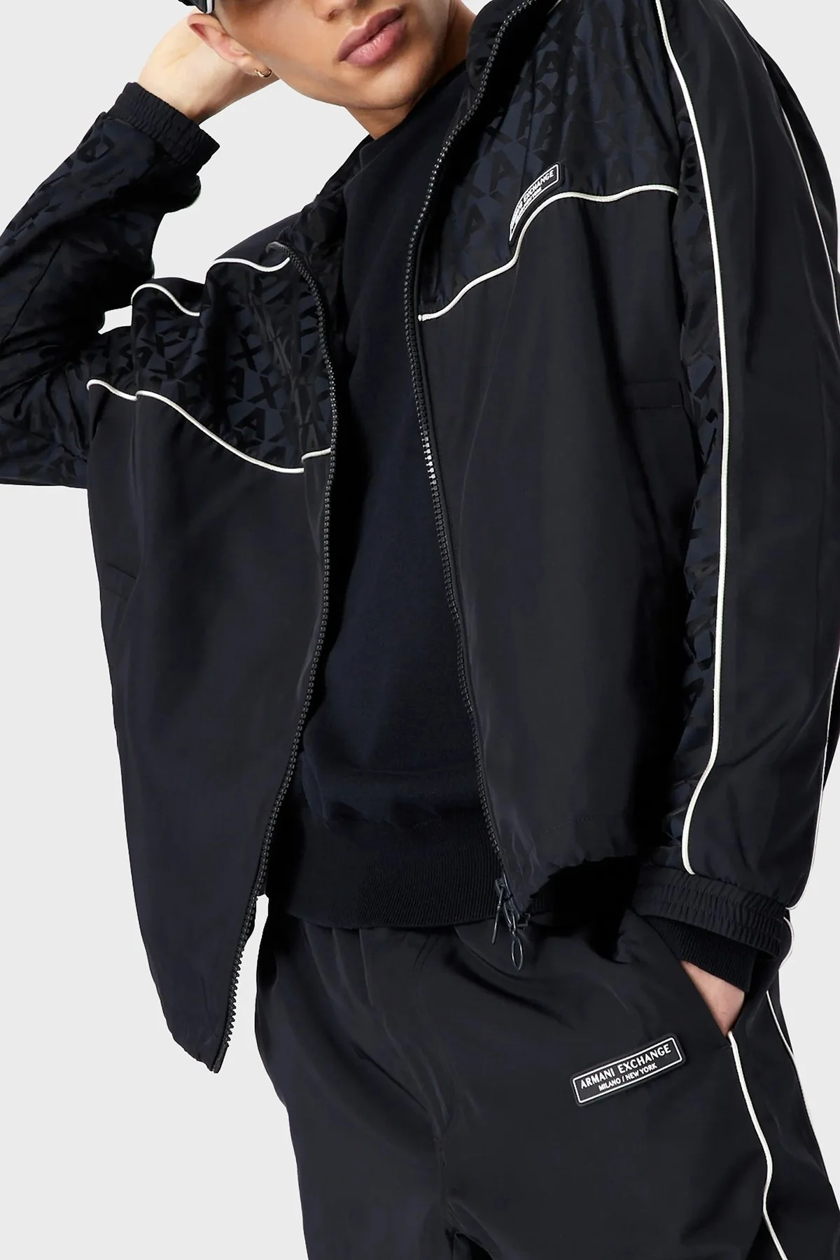 Armani Exchange Logolu Kapüşonlu Fermuarlı Regular Fit Erkek Mont 3RZBL1 ZN1SZ 85CN LACİVERT - 4