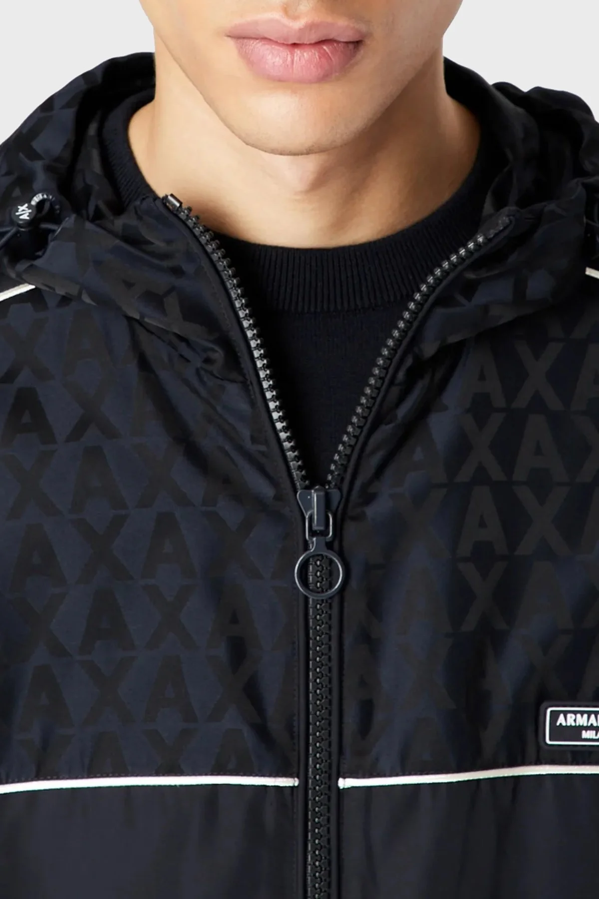 Armani Exchange Logolu Kapüşonlu Fermuarlı Regular Fit Erkek Mont 3RZBL1 ZN1SZ 85CN LACİVERT - 5