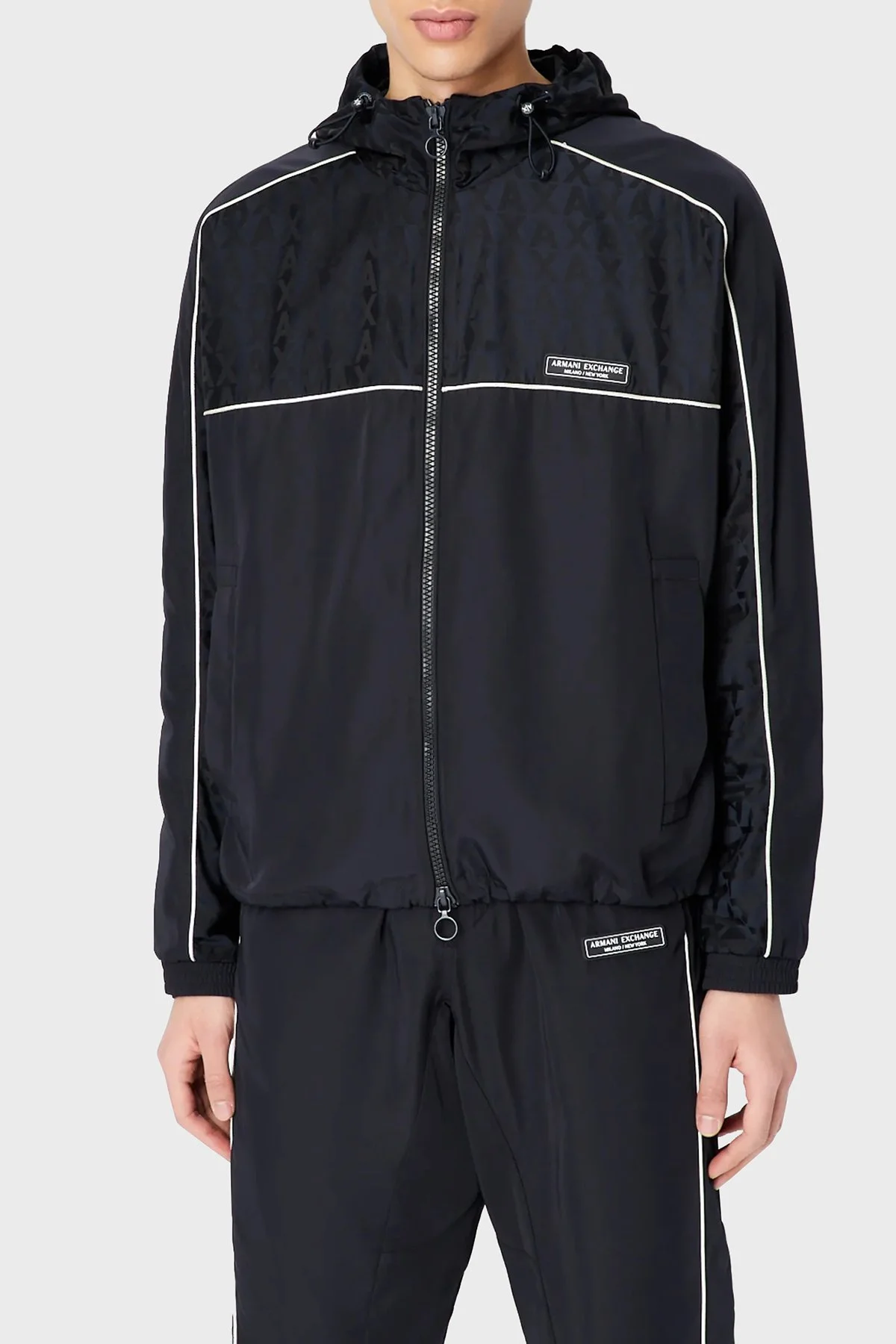 Armani Exchange Logolu Kapüşonlu Fermuarlı Regular Fit Erkek Mont 3RZBL1 ZN1SZ 85CN LACİVERT - 1
