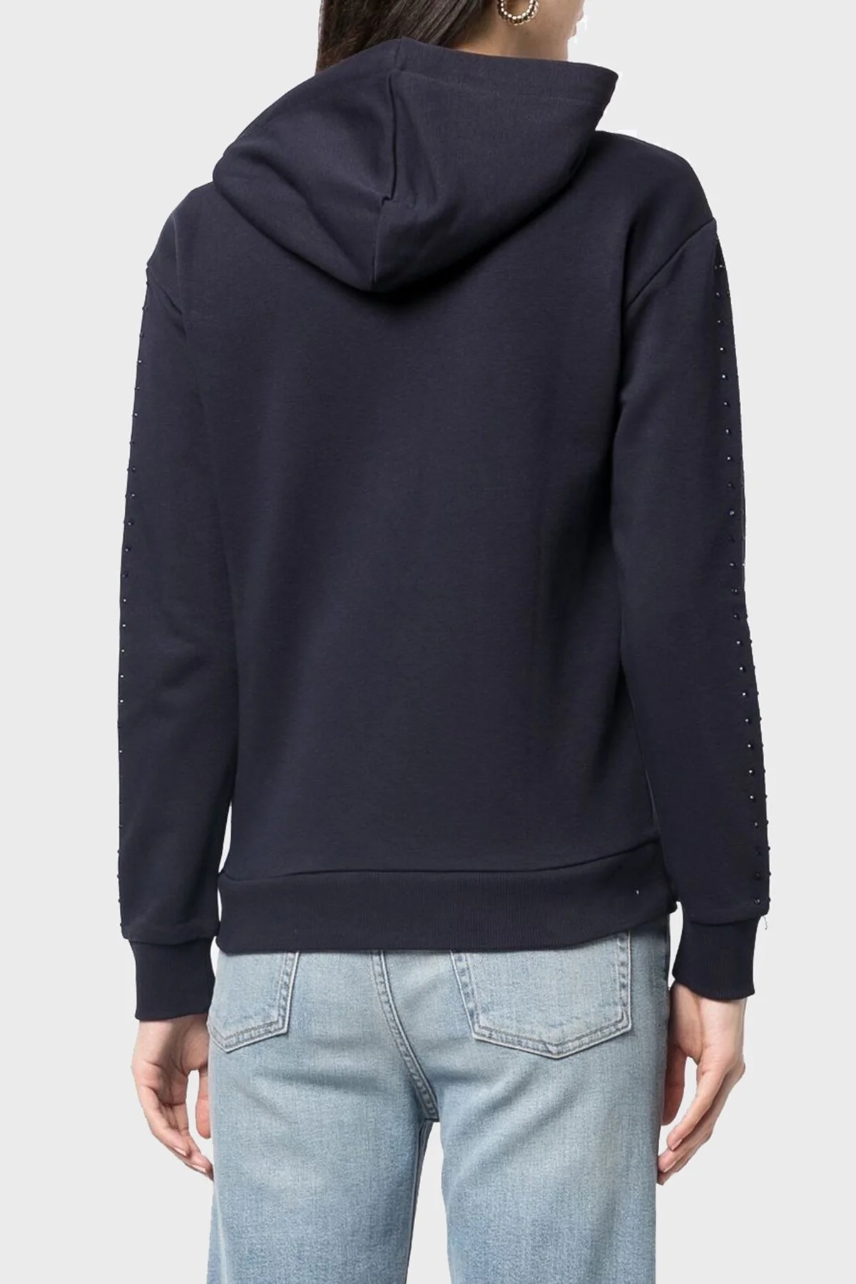 Armani Exchange Logolu Kapüşonlu Fermuarlı Regular Fit Pamuklu Bayan Sweat 6LYM43 YJ6PZ 1593 LACİVERT - 2