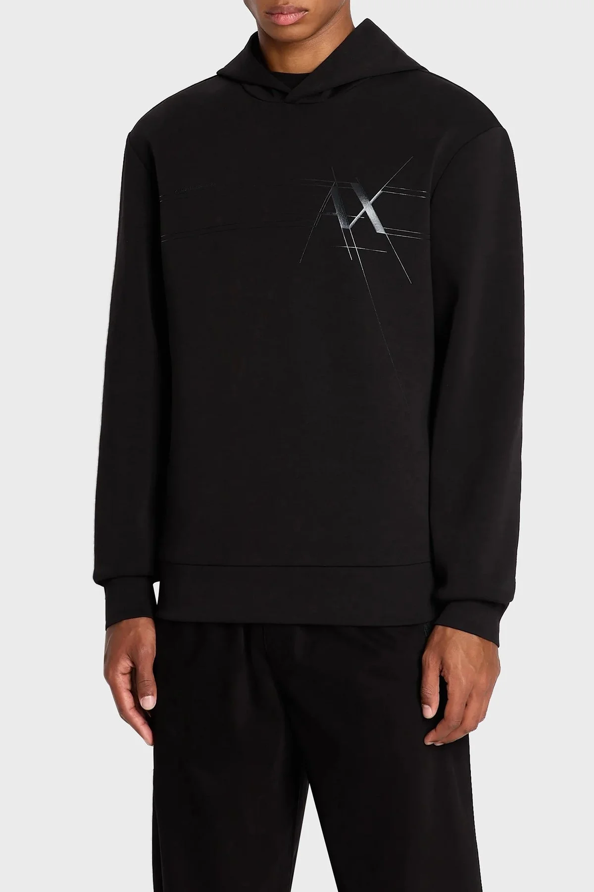 Armani Exchange Logolu Kapüşonlu Pamuklu Regular Fit Erkek Sweat 6RZMKB ZJXBZ 1200 SİYAH - 6