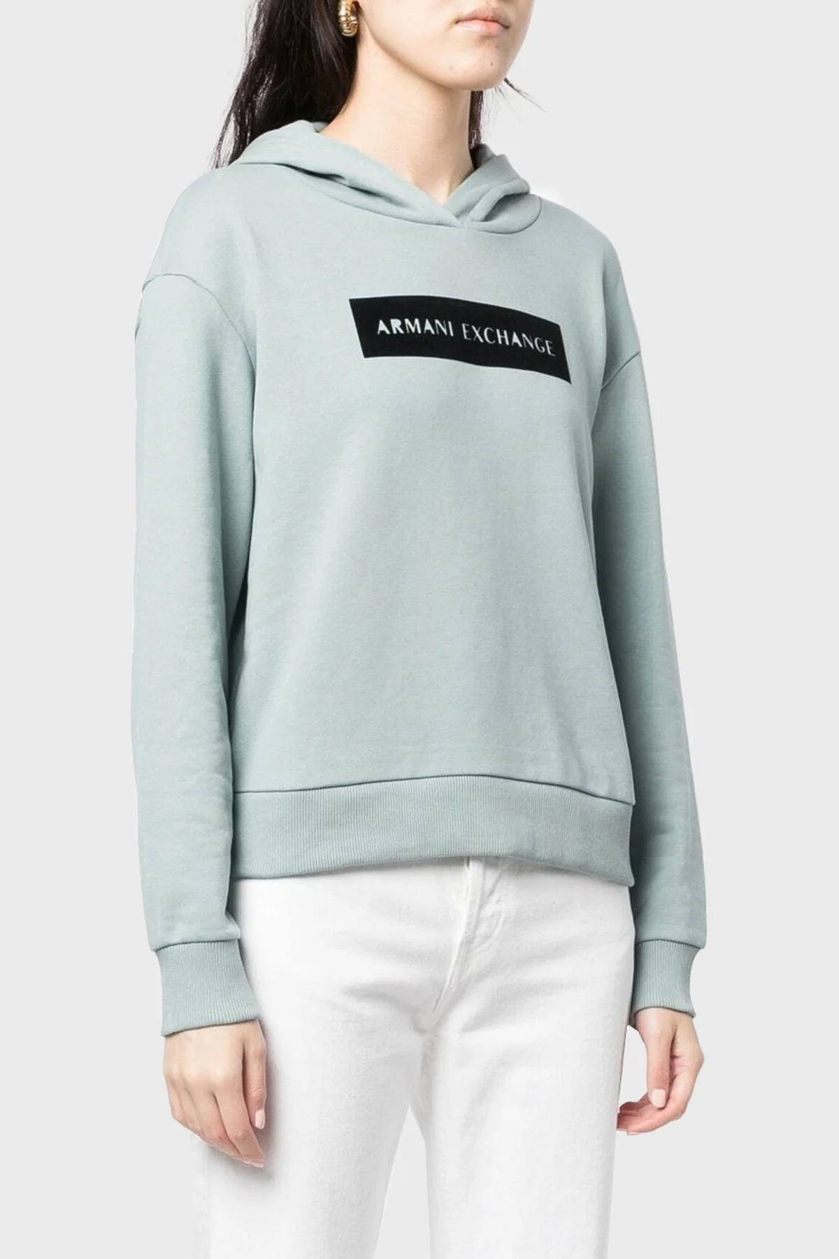 Armani Exchange Logolu Kapüşonlu Regular Fit Pamuklu Bayan Sweat 6LYM10 YJE5Z 1872 SİYAH - 1