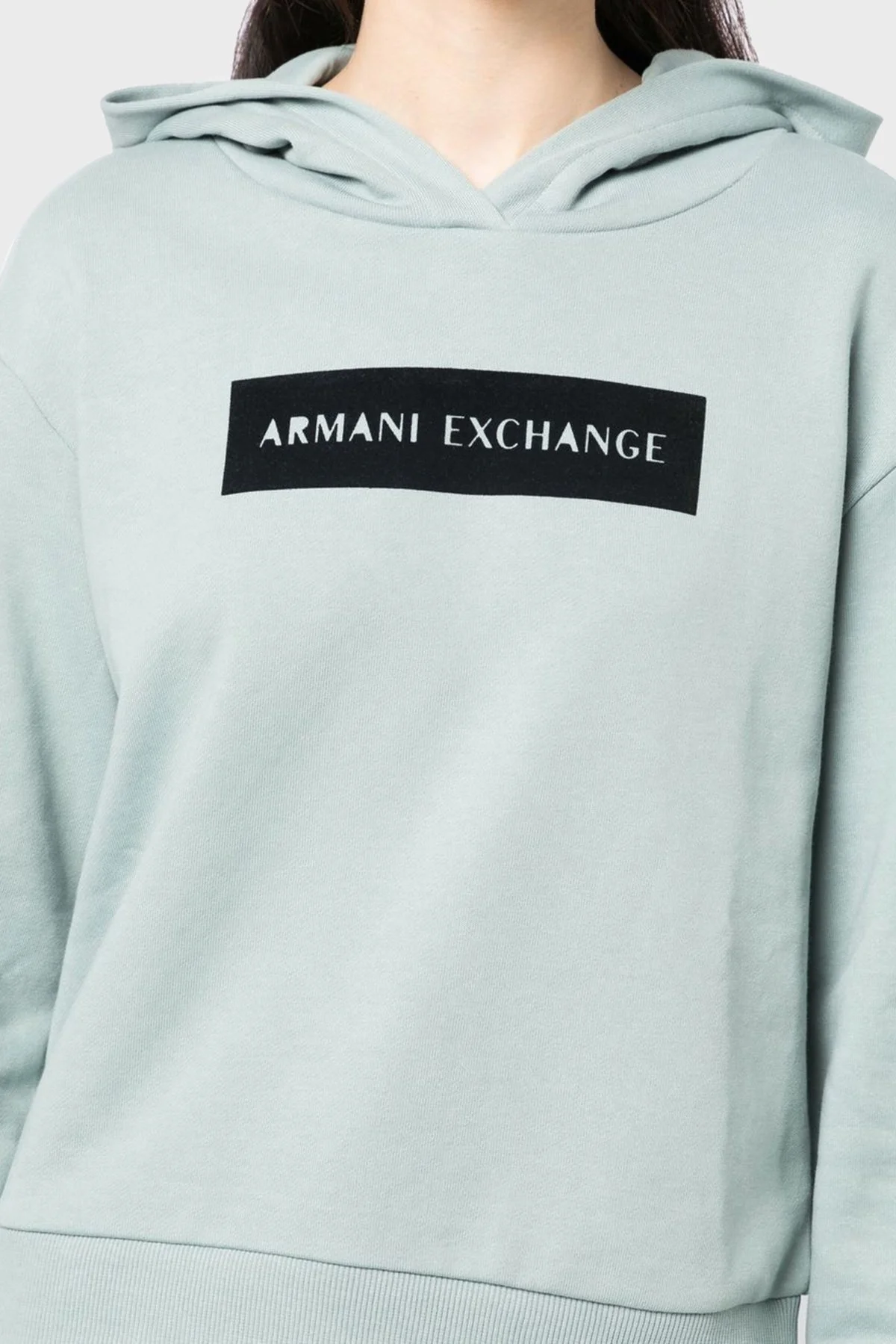 Armani Exchange Logolu Kapüşonlu Regular Fit Pamuklu Bayan Sweat 6LYM10 YJE5Z 1872 SİYAH - 2