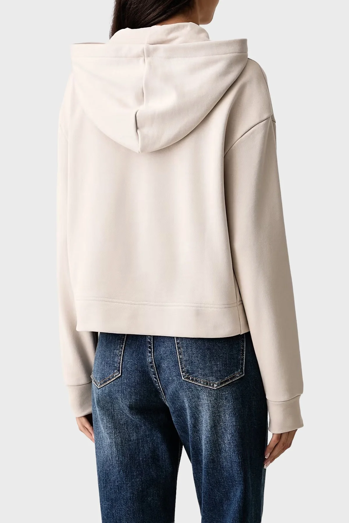 Armani Exchange Logolu Kapüşonlu Yaka Kadın Sweat XW002760 AF25528 U1039 Ekru - 3
