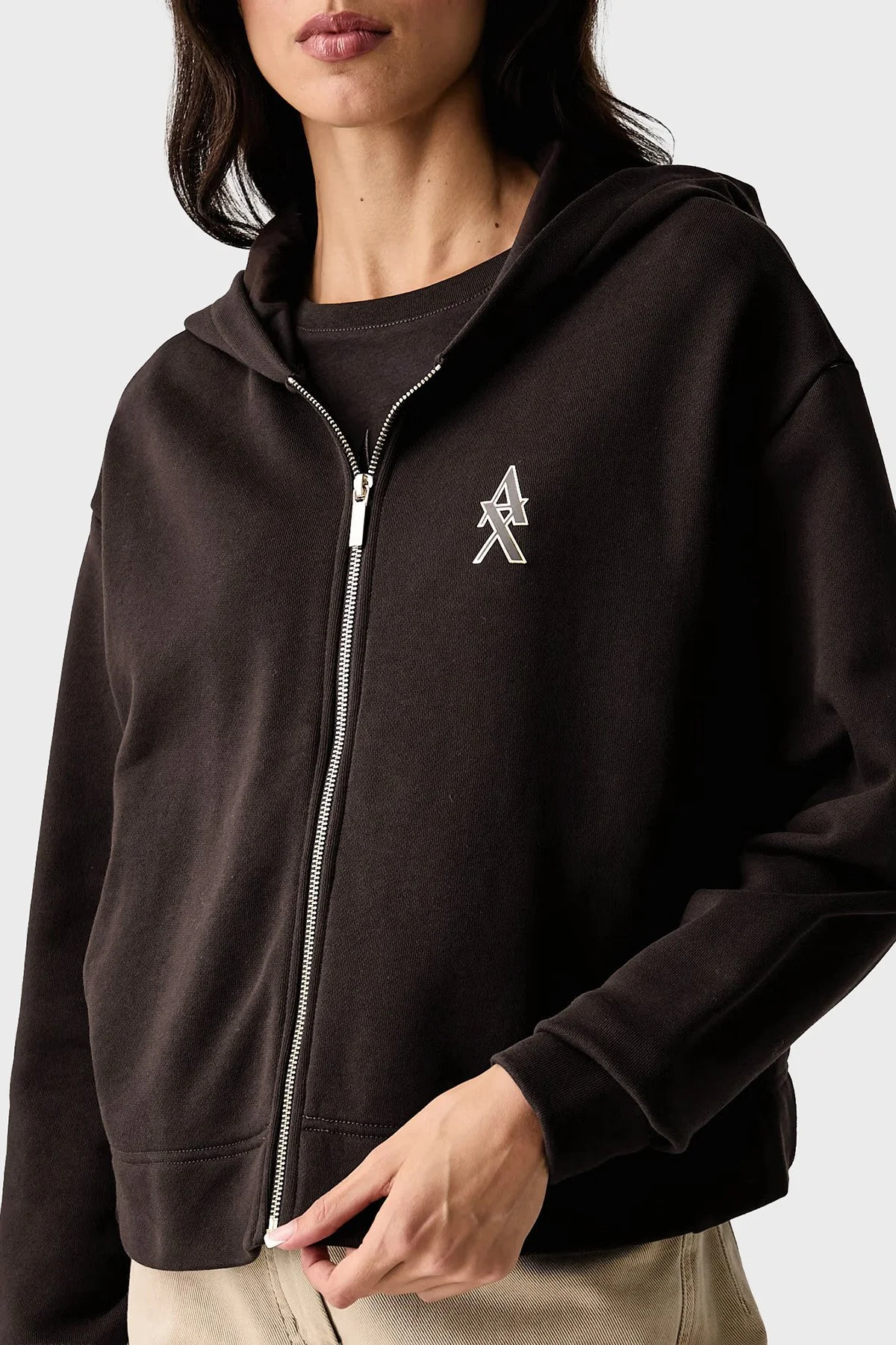Armani Exchange Logolu Kapüşonlu Yaka Kadın Sweat XW002760 AF25528 U6032 Kahve - 4