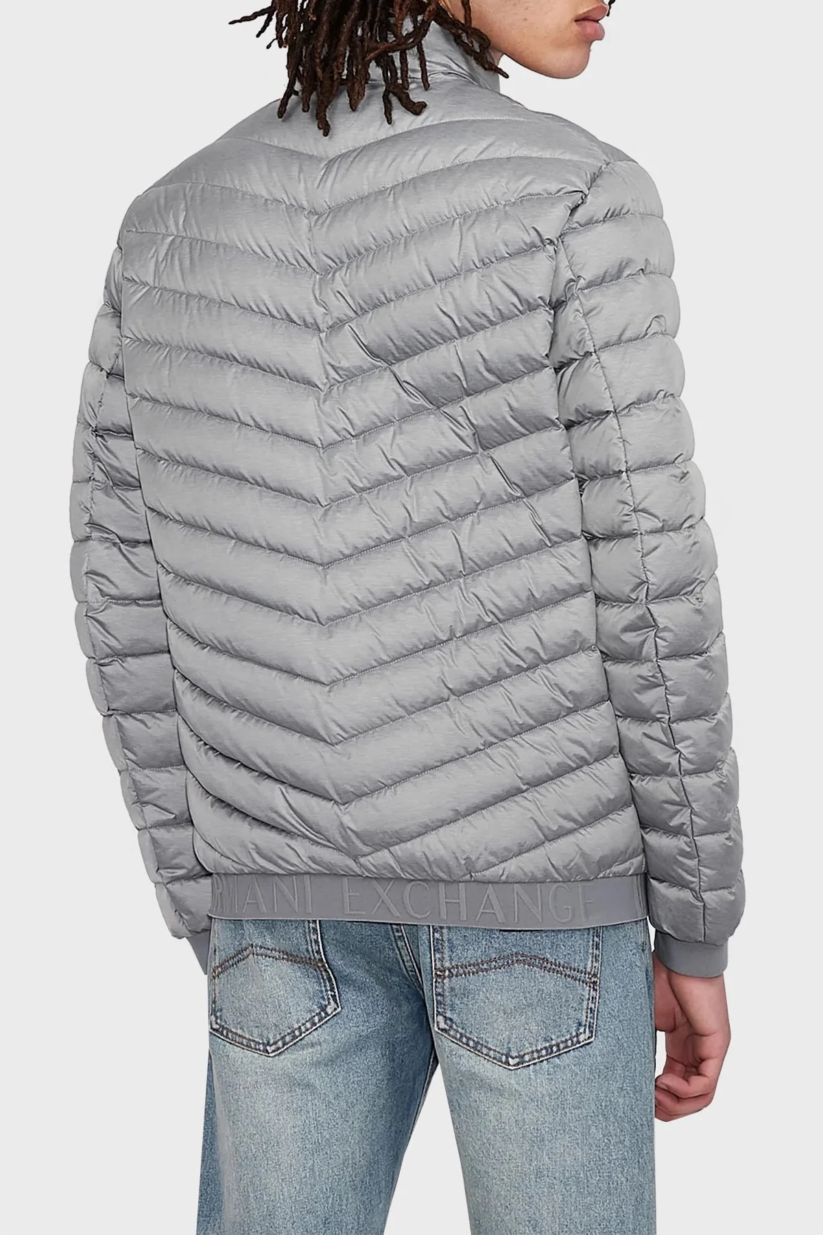 Armani Exchange Logolu Kuş Tüyü Dolgulu Dik Yaka Şişme Erkek Mont 8NZB52 ZNW3Z 0902 GRİ - 2