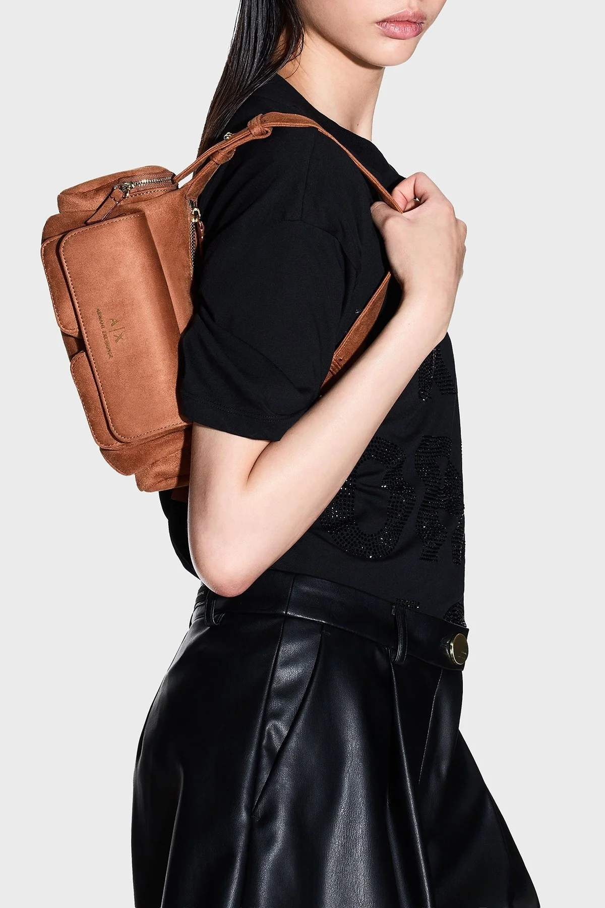 Armani Exchange Logolu Omuz Askılı Bayan Çanta XW000405 AF17158 U6048 TABA - 2