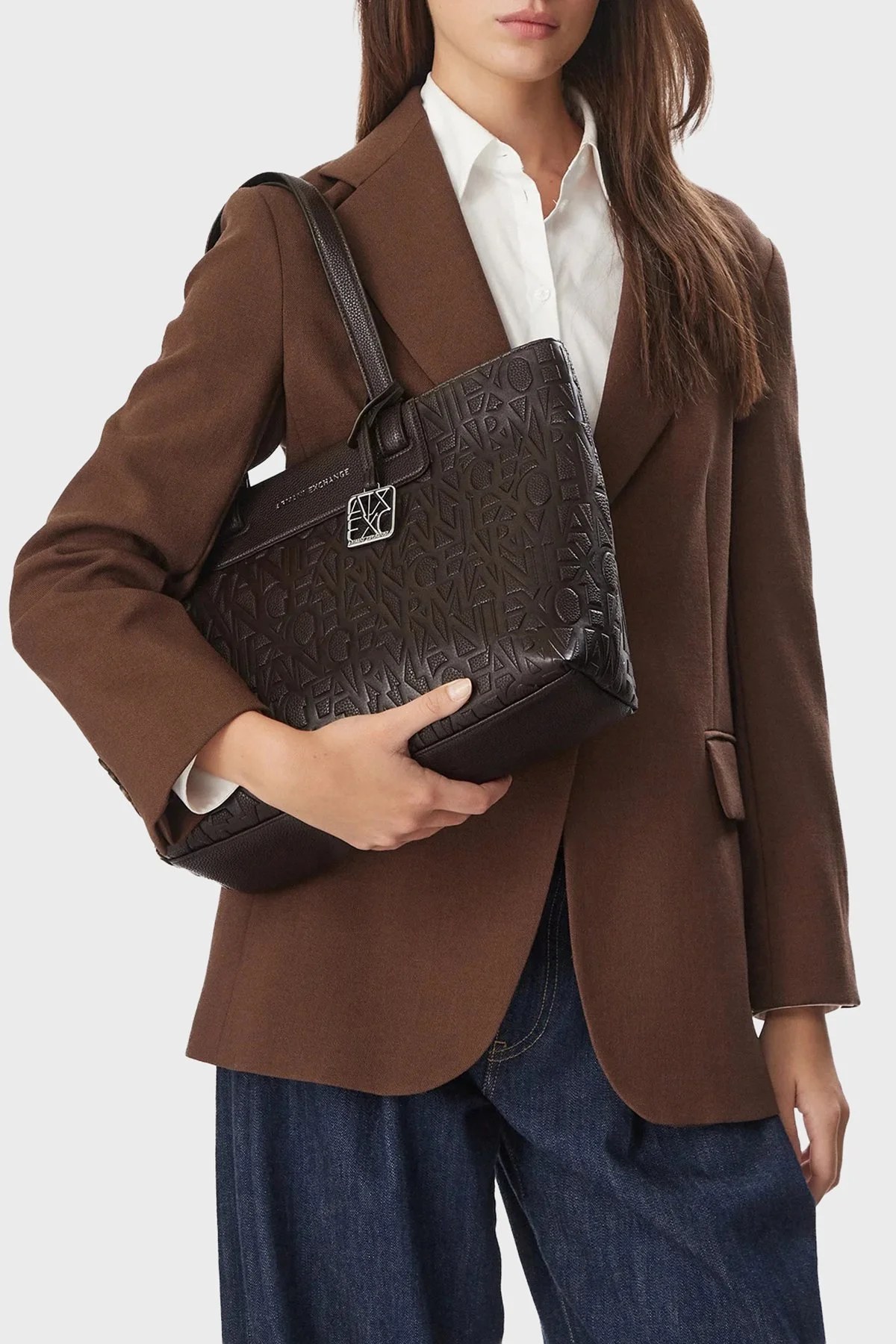 Armani Exchange Logolu Omuz Askılı Kadın Çanta XW001481 AF15774 U6032 Kahve - 2
