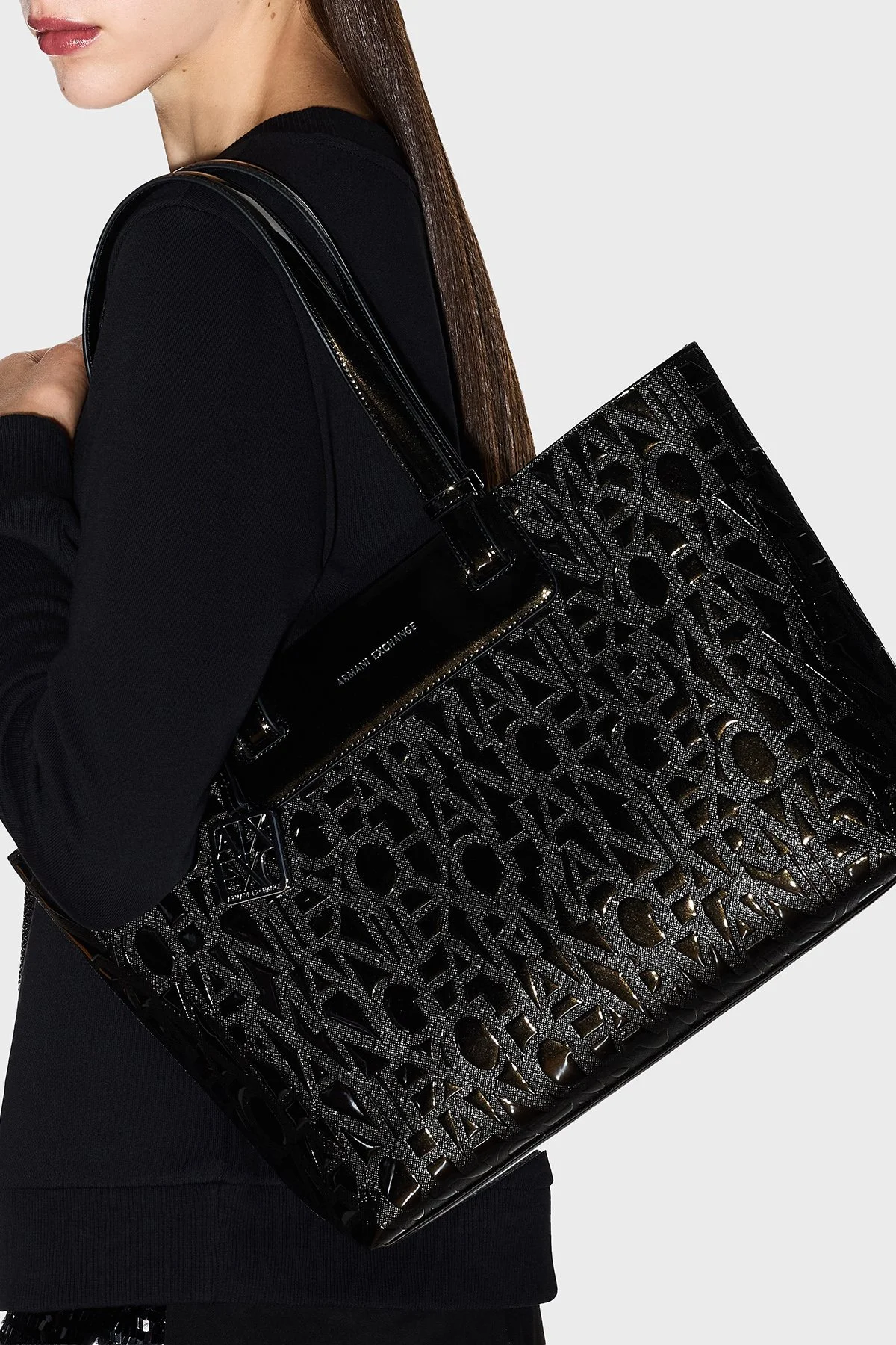 Armani Exchange Logolu Omuz Askılı Kadın Çanta XW001481 AF17290 UC001 Siyah - 2