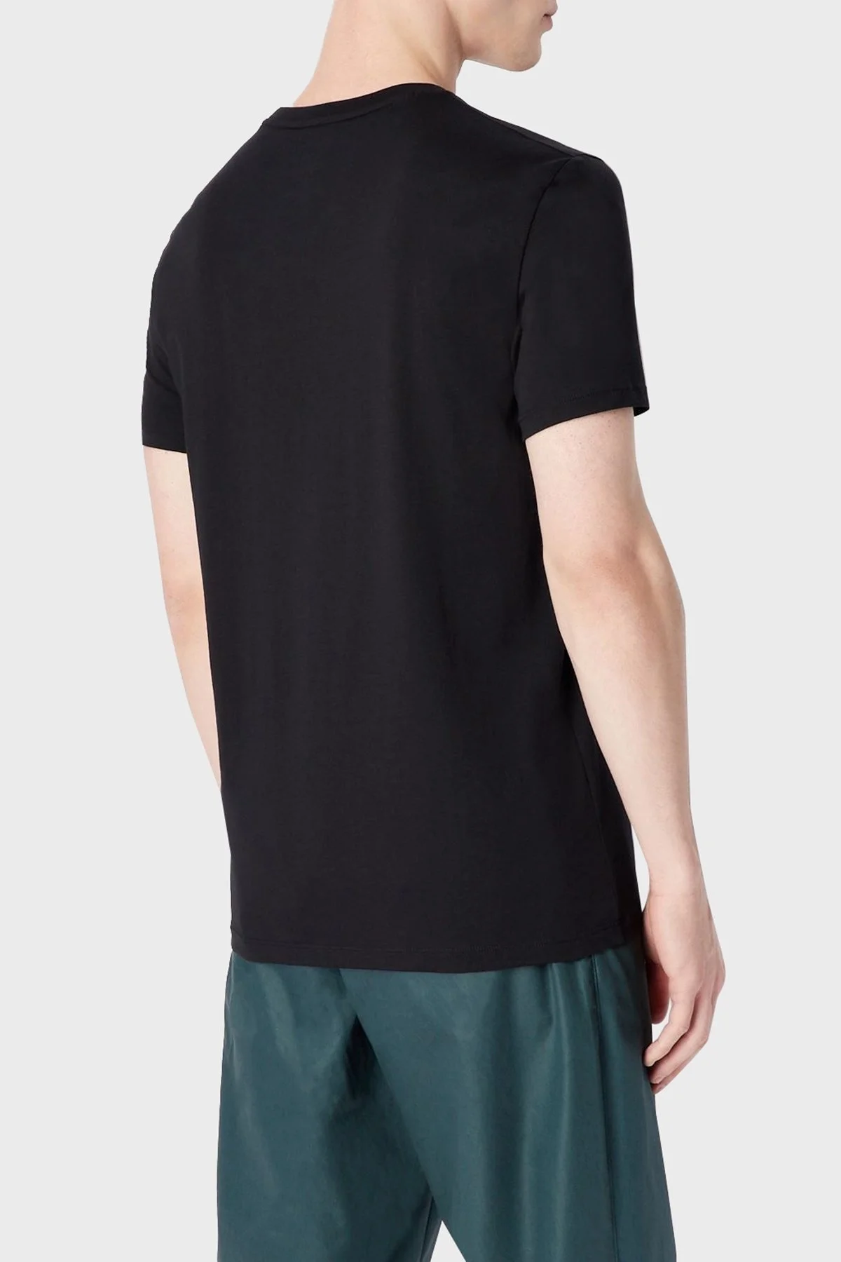 Armani Exchange Logolu Organik Jarse Pamuklu Bisiklet Yaka Slim Fit Erkek T Shirt 3RZTBD ZJA5Z 1200 SİYAH - 2