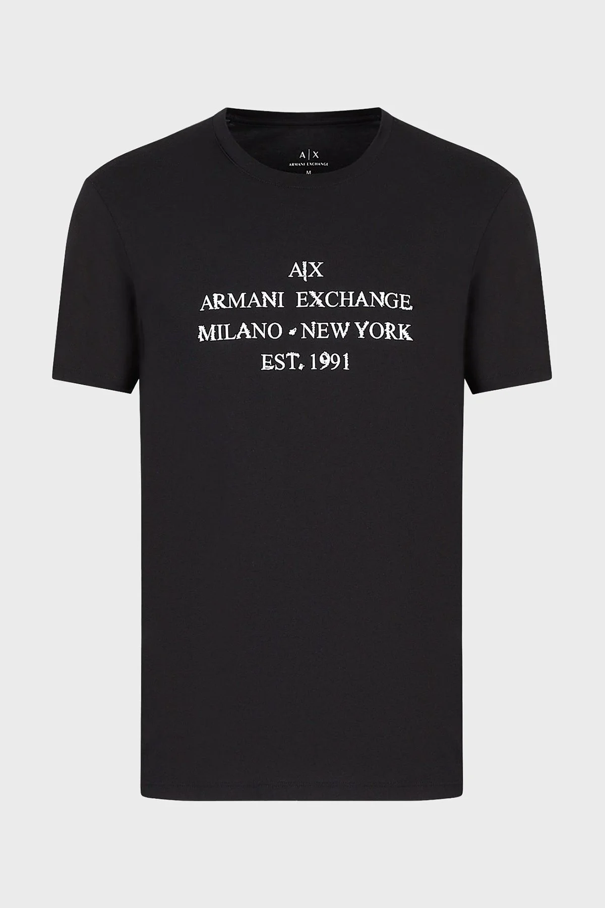 Armani Exchange Logolu Organik Jarse Pamuklu Bisiklet Yaka Slim Fit Erkek T Shirt 3RZTBD ZJA5Z 1200 SİYAH - 4