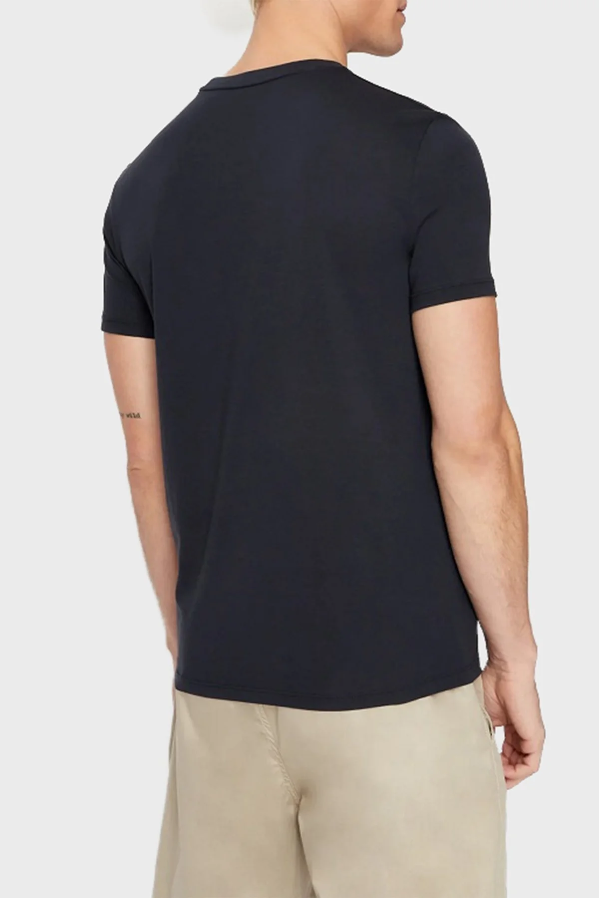Armani Exchange Logolu Organik Jarse Pamuklu Bisiklet Yaka Slim Fit Erkek T Shirt 3RZTBD ZJA5Z 1510 LACİVERT - 2