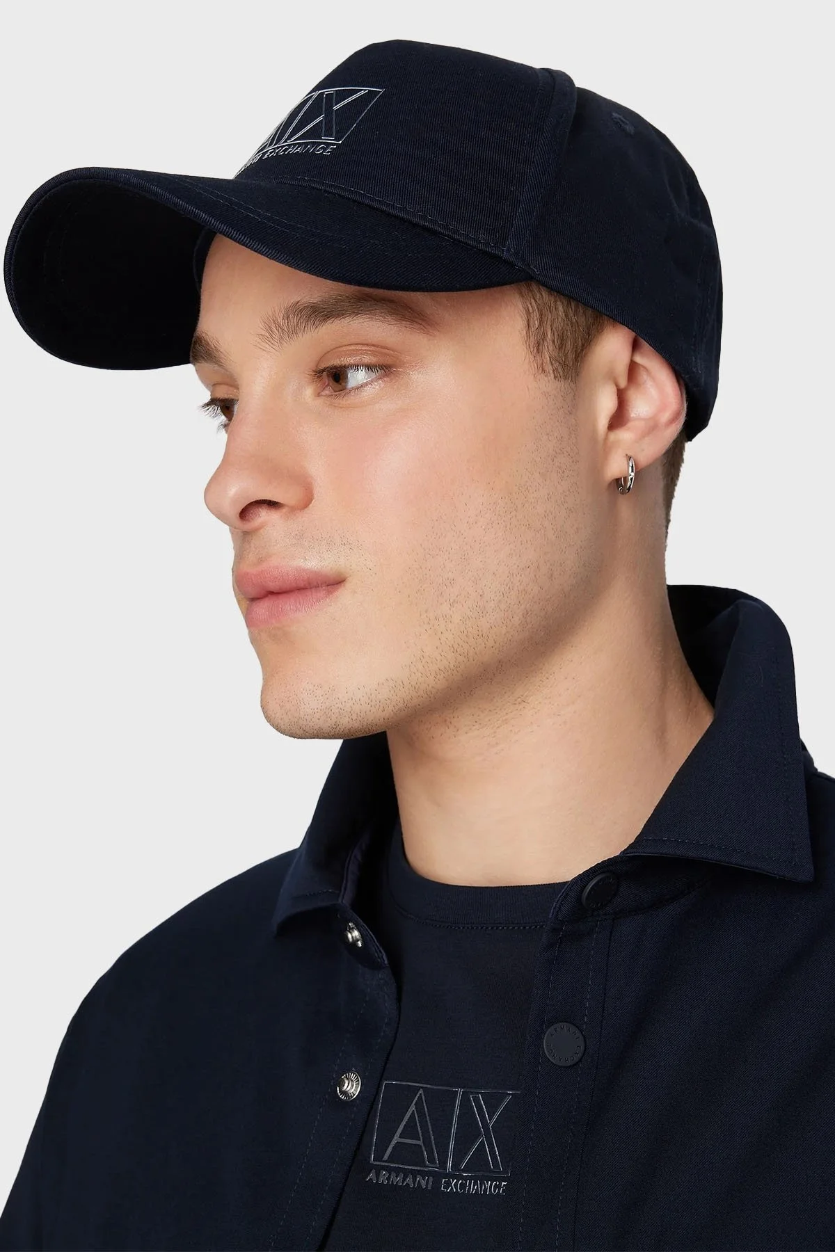 Armani Exchange Logolu Organik Pamuklu Erkek Şapka 954208 3F107 00035 LACİVERT - 2