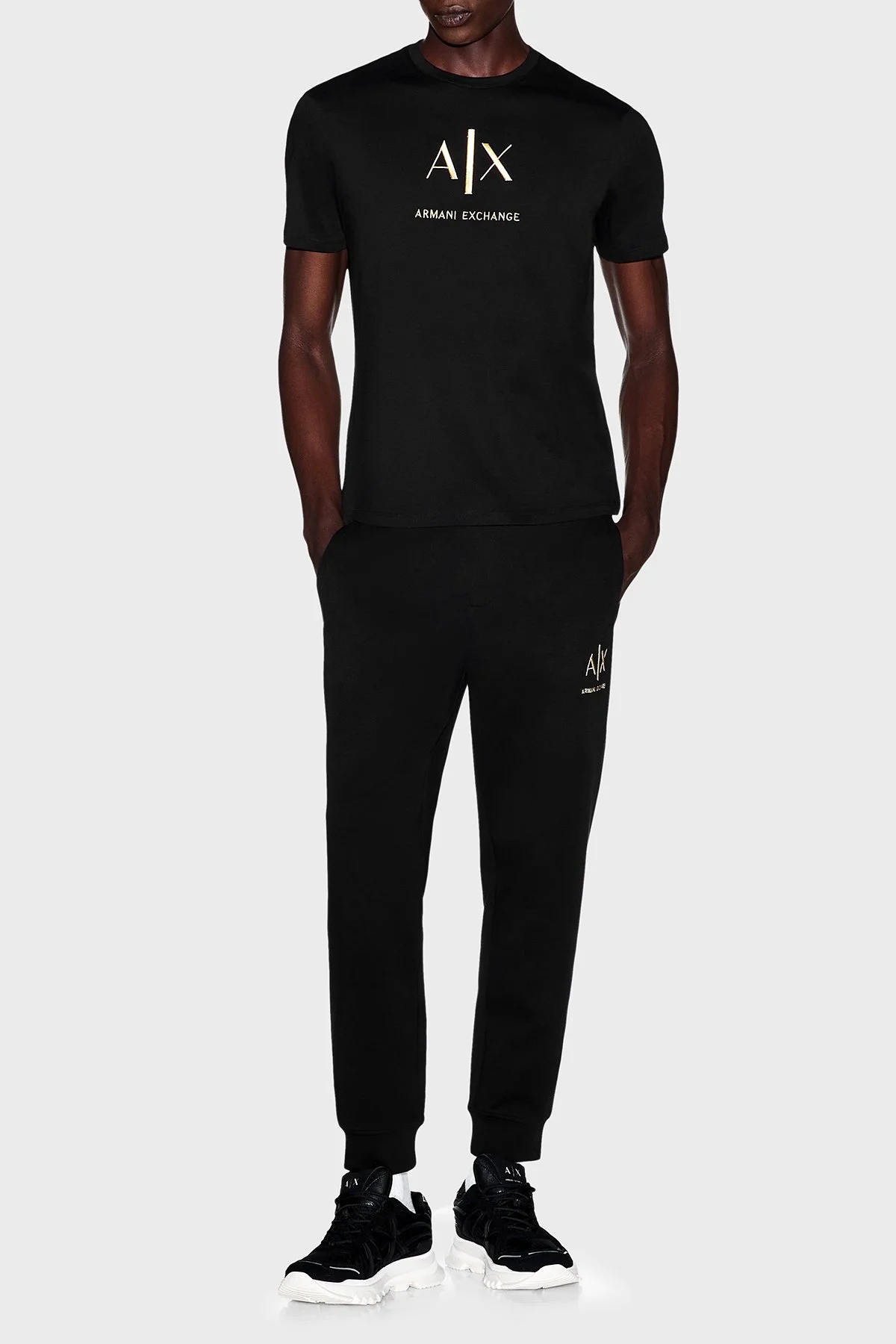 Armani Exchange Logolu Pamuklu Bisiklet Yaka Erkek T Shirt XM003114 AF10356 UC001 Siyah - 2