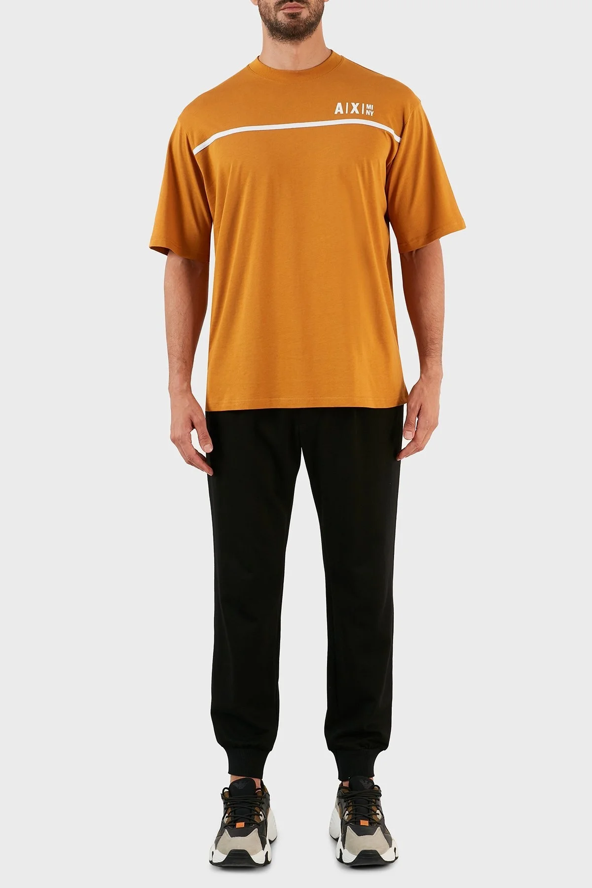 Armani Exchange Logolu Pamuklu Bisiklet Yaka Oversize T-shirt Erkek T Shirt 6LZMFF ZJ8EZ 1767 HARDAL - 5