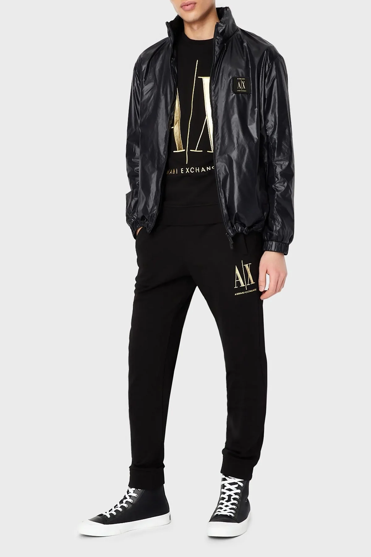 Armani Exchange Logolu Pamuklu Bisiklet Yaka Regular Fit Erkek Sweat 8NZMPQ ZJ1ZZ 1200 SİYAH - 3