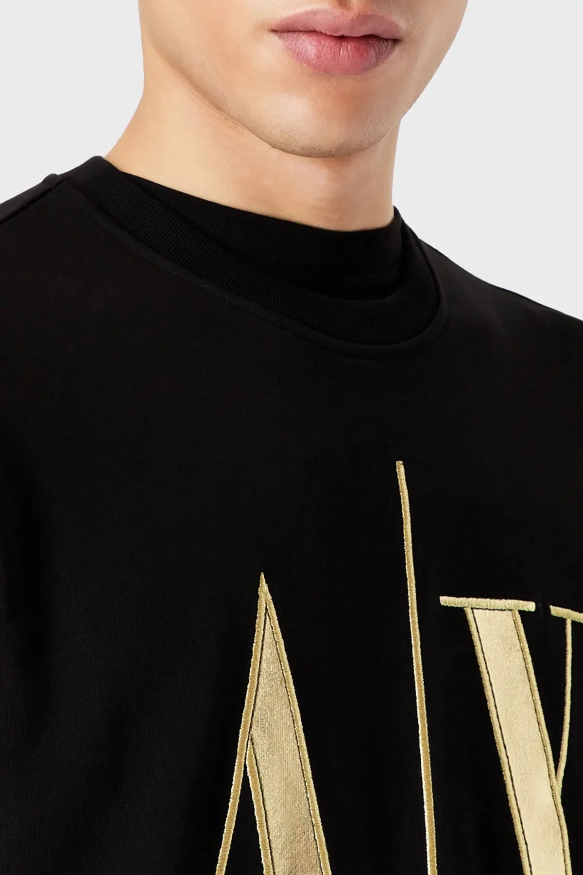 Armani Exchange Logolu Pamuklu Bisiklet Yaka Regular Fit Erkek Sweat 8NZMPQ ZJ1ZZ 1200 SİYAH - 4