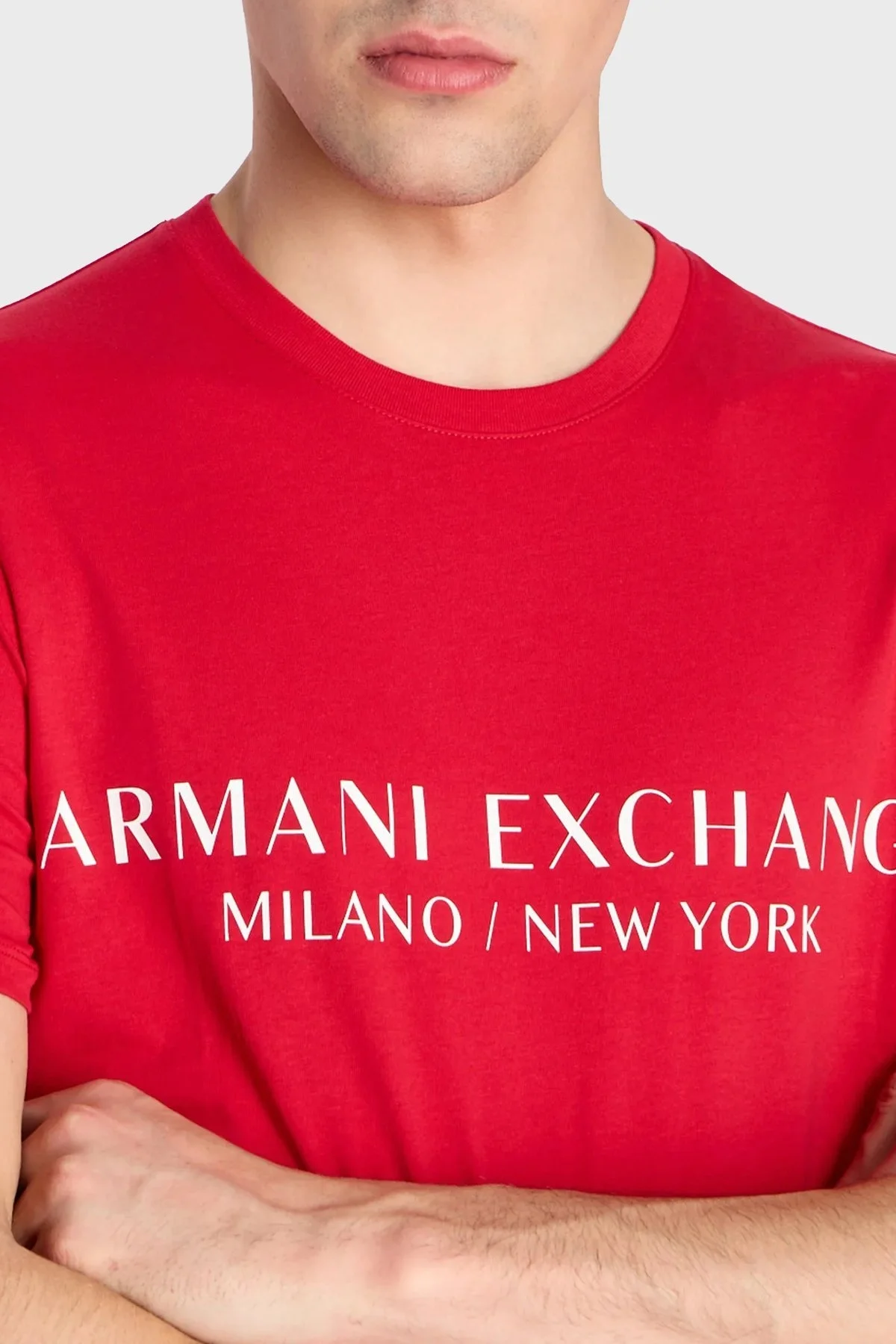 Armani Exchange Logolu Pamuklu Bisiklet Yaka Regular Fit Erkek T Shirt 8NZT72 Z8H4Z 14AQ KIRMIZI - 4