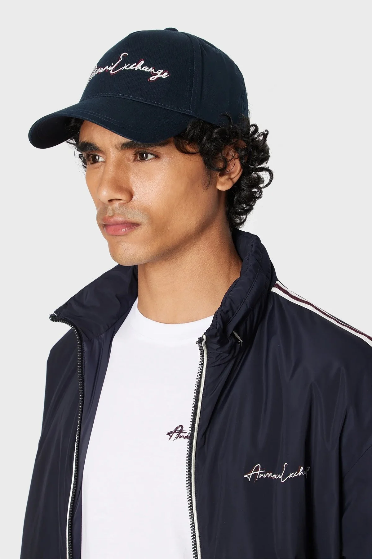 Armani Exchange Logolu Pamuklu Erkek Şapka 954217 3F119 59336 LACİVERT-BEYAZ - 2