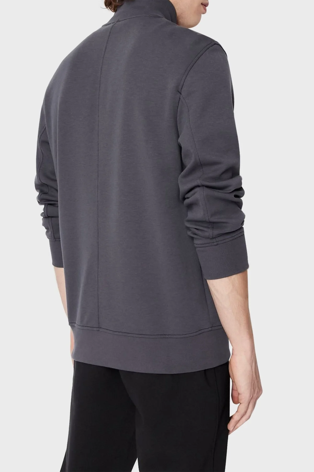 Armani Exchange Logolu Pamuklu Fermuarlı Dik Yaka Regular Fit Erkek Sweat 6LZMBF ZJCAZ 1978 ANTRASİT - 10