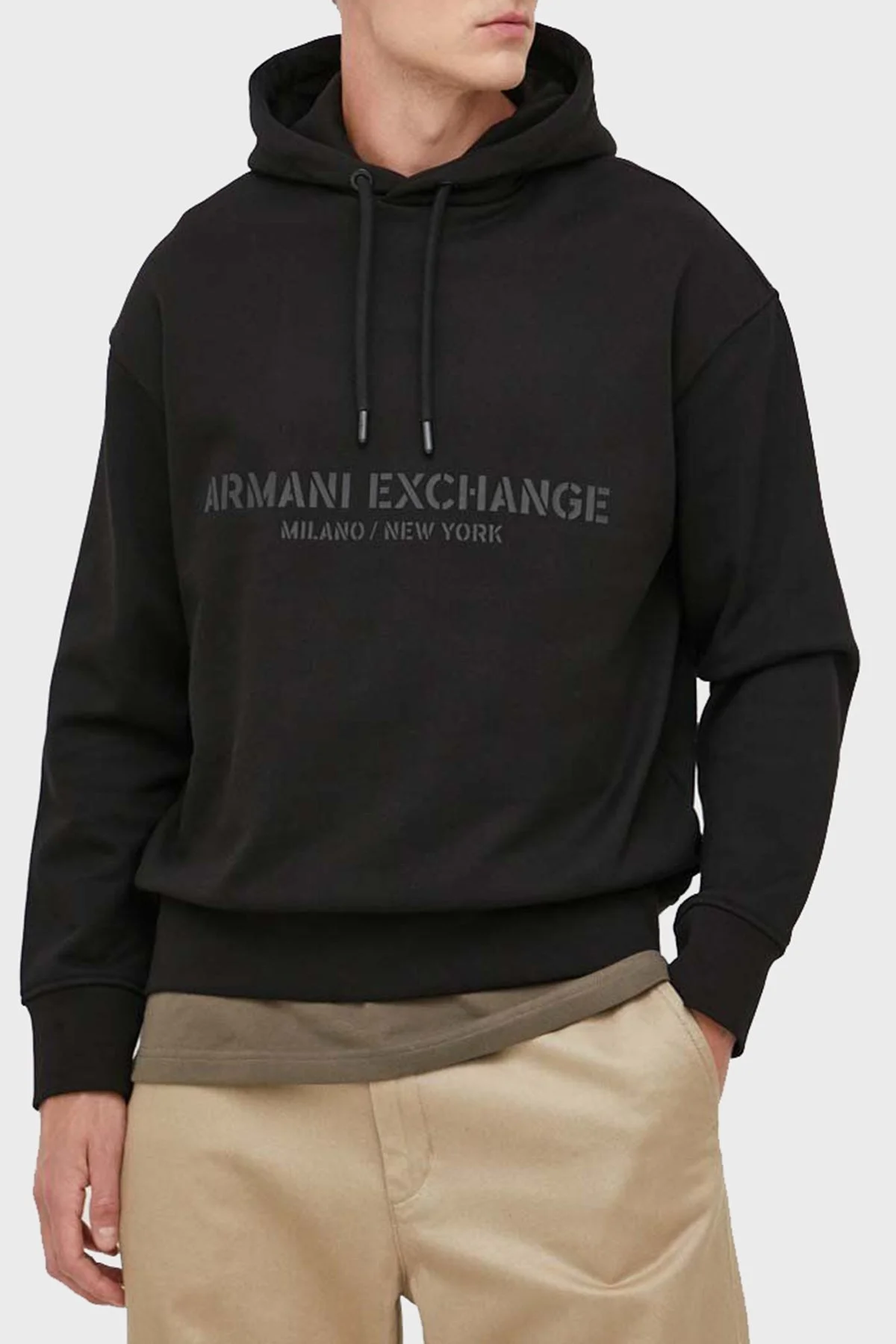 Armani Exchange Logolu Pamuklu Kapüşonlu Regular Fit Erkek Sweat 6RZMLE ZJ4XZ 1200 SİYAH - 6
