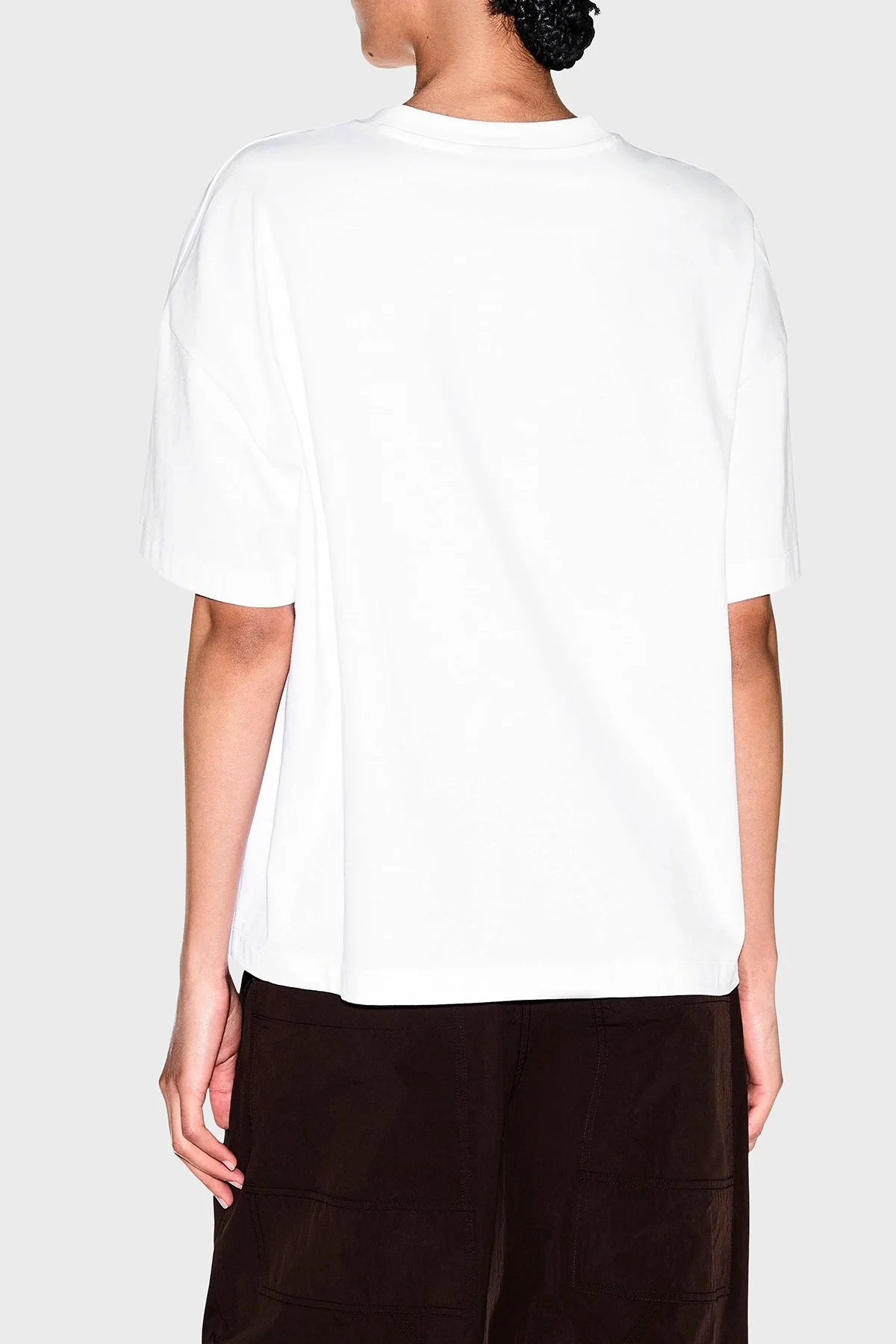 Armani Exchange Logolu Pamuklu Oversize Bisiklet Yaka Kadın T Shirt XW002959 AF15085 U0002 Beyaz - 2