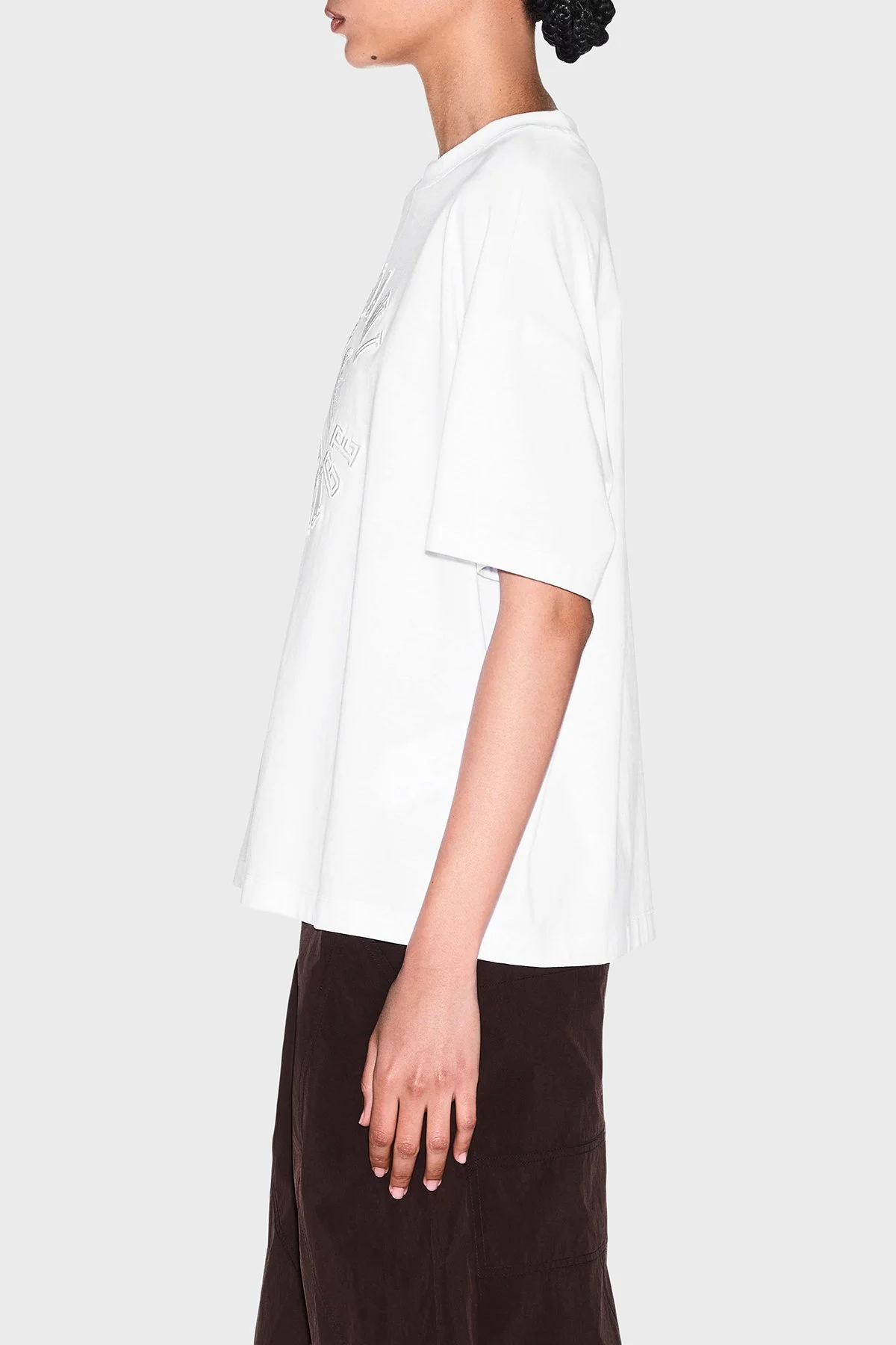 Armani Exchange Logolu Pamuklu Oversize Bisiklet Yaka Kadın T Shirt XW002959 AF15085 U0002 Beyaz - 3