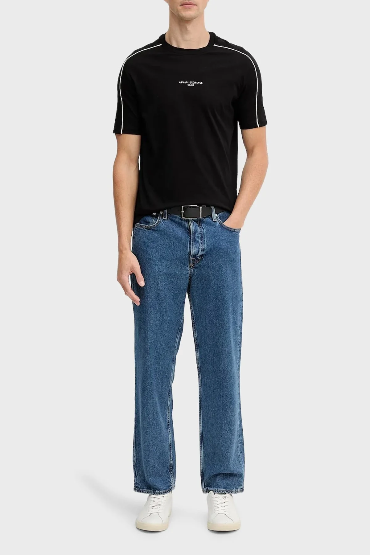 Armani Exchange Logolu Pamuklu Regular Fit Bisiklet Yaka Erkek T Shirt XM001360 AF10358 UC001 SİYAH - 2