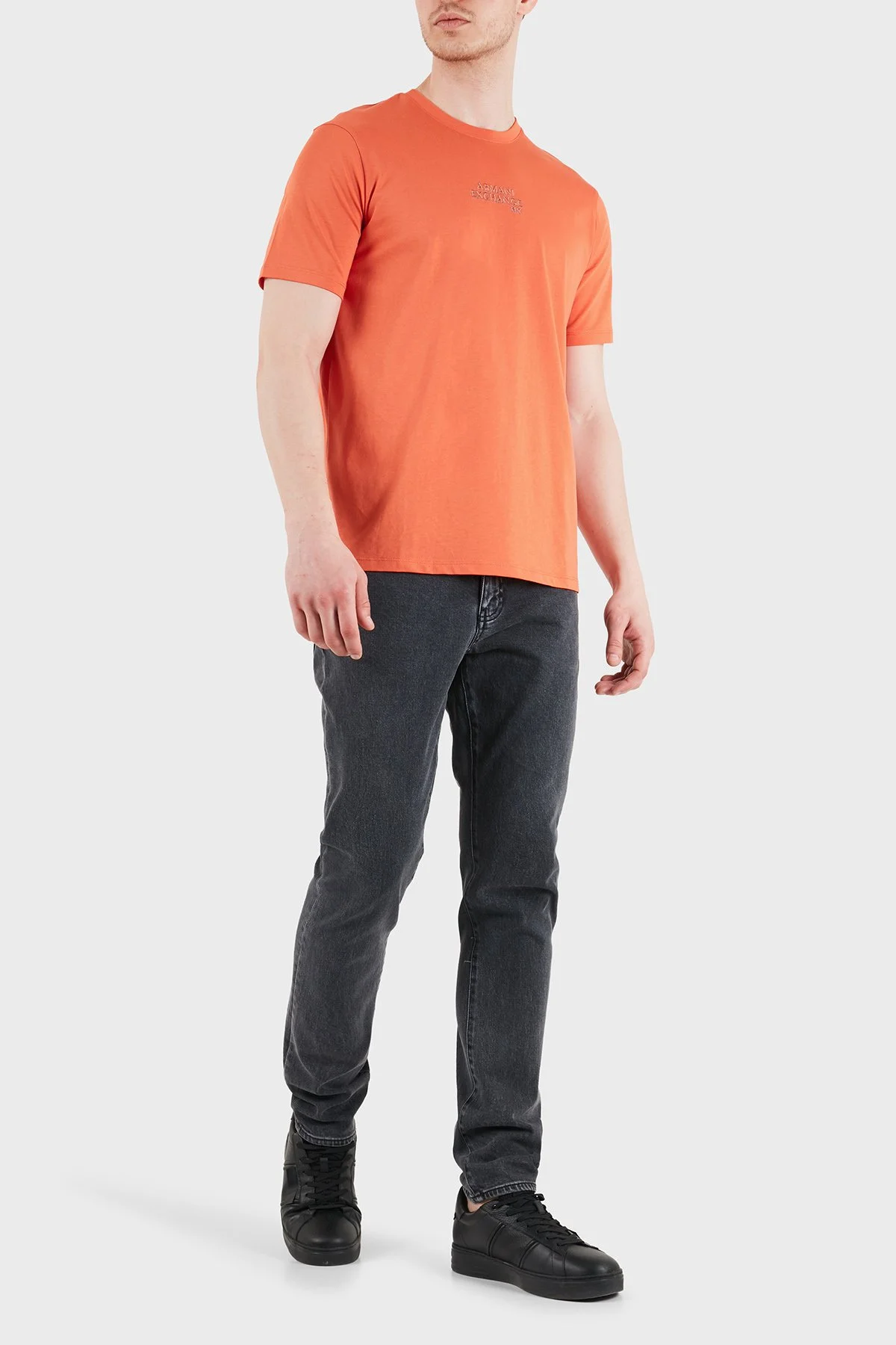 Armani Exchange Logolu Pamuklu Regular Fit Bisiklet Yaka Erkek T Shirt XM001784 AF10356 U3040 TURUNCU - 2