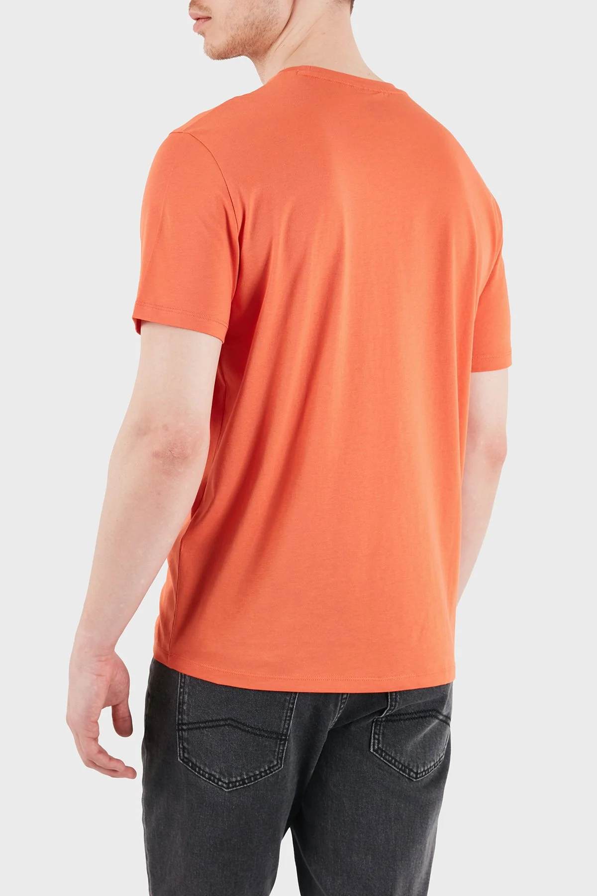 Armani Exchange Logolu Pamuklu Regular Fit Bisiklet Yaka Erkek T Shirt XM001784 AF10356 U3040 TURUNCU - 3