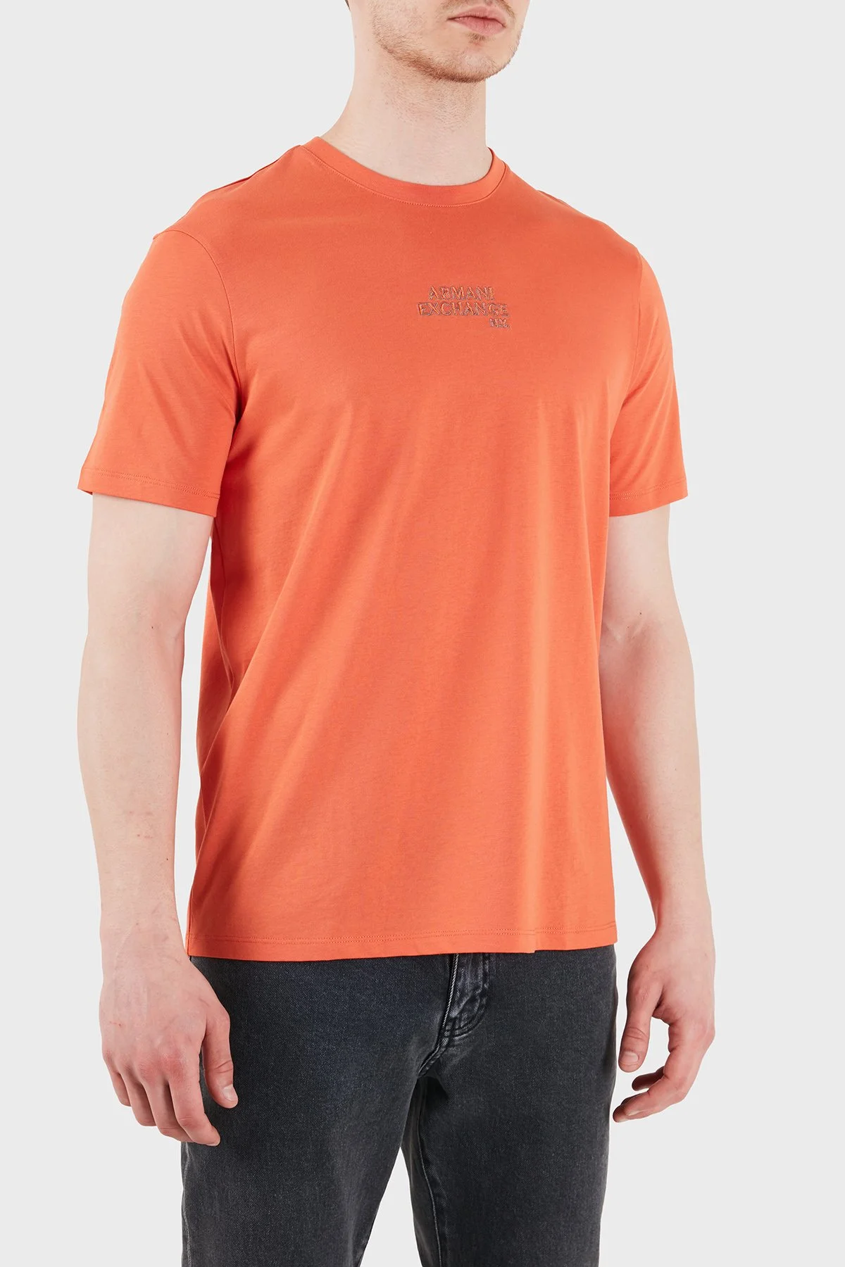 Armani Exchange Logolu Pamuklu Regular Fit Bisiklet Yaka Erkek T Shirt XM001784 AF10356 U3040 TURUNCU - 5