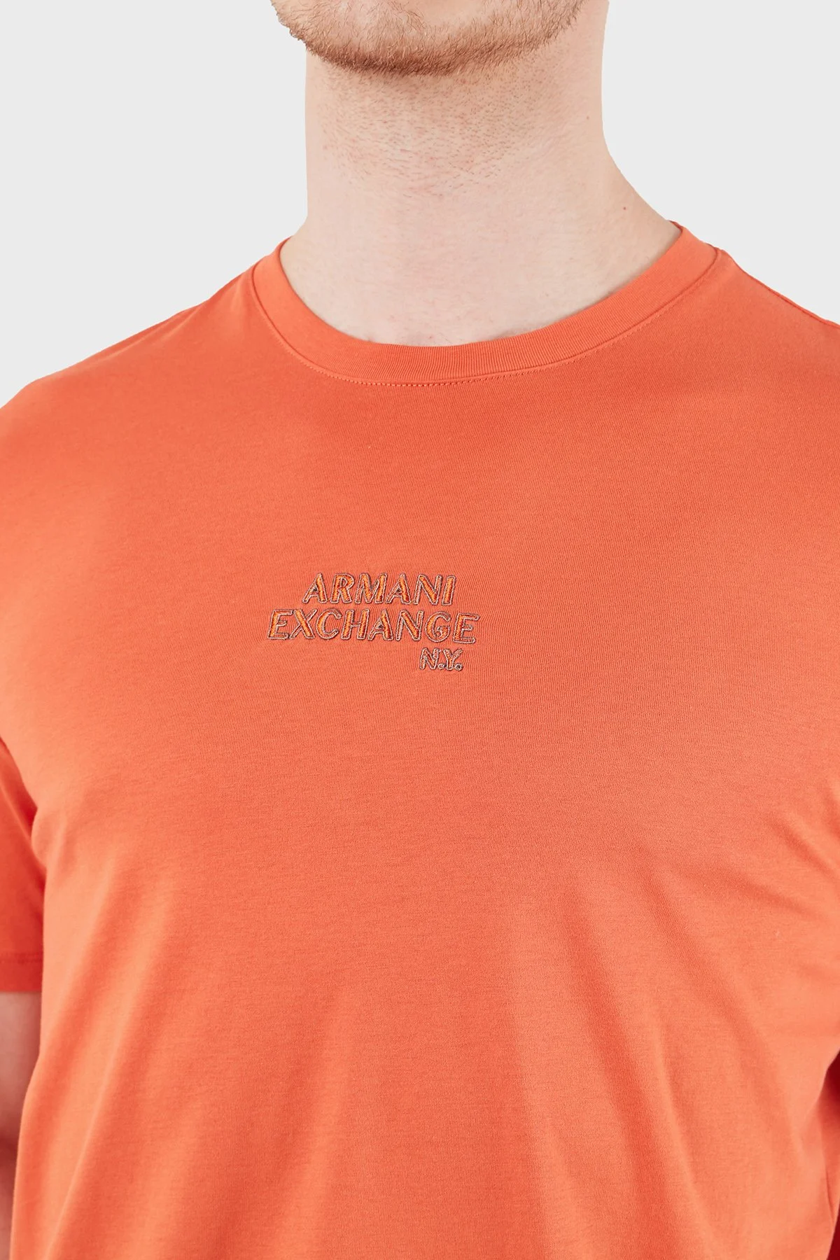 Armani Exchange Logolu Pamuklu Regular Fit Bisiklet Yaka Erkek T Shirt XM001784 AF10356 U3040 TURUNCU - 6