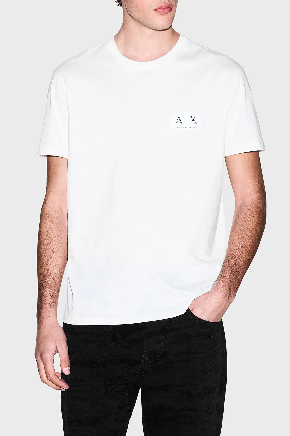 Armani Exchange Logolu Pamuklu Regular Fit Bisiklet Yaka Erkek T Shirt XM002178 AF12308 U0009 Beyaz - 1
