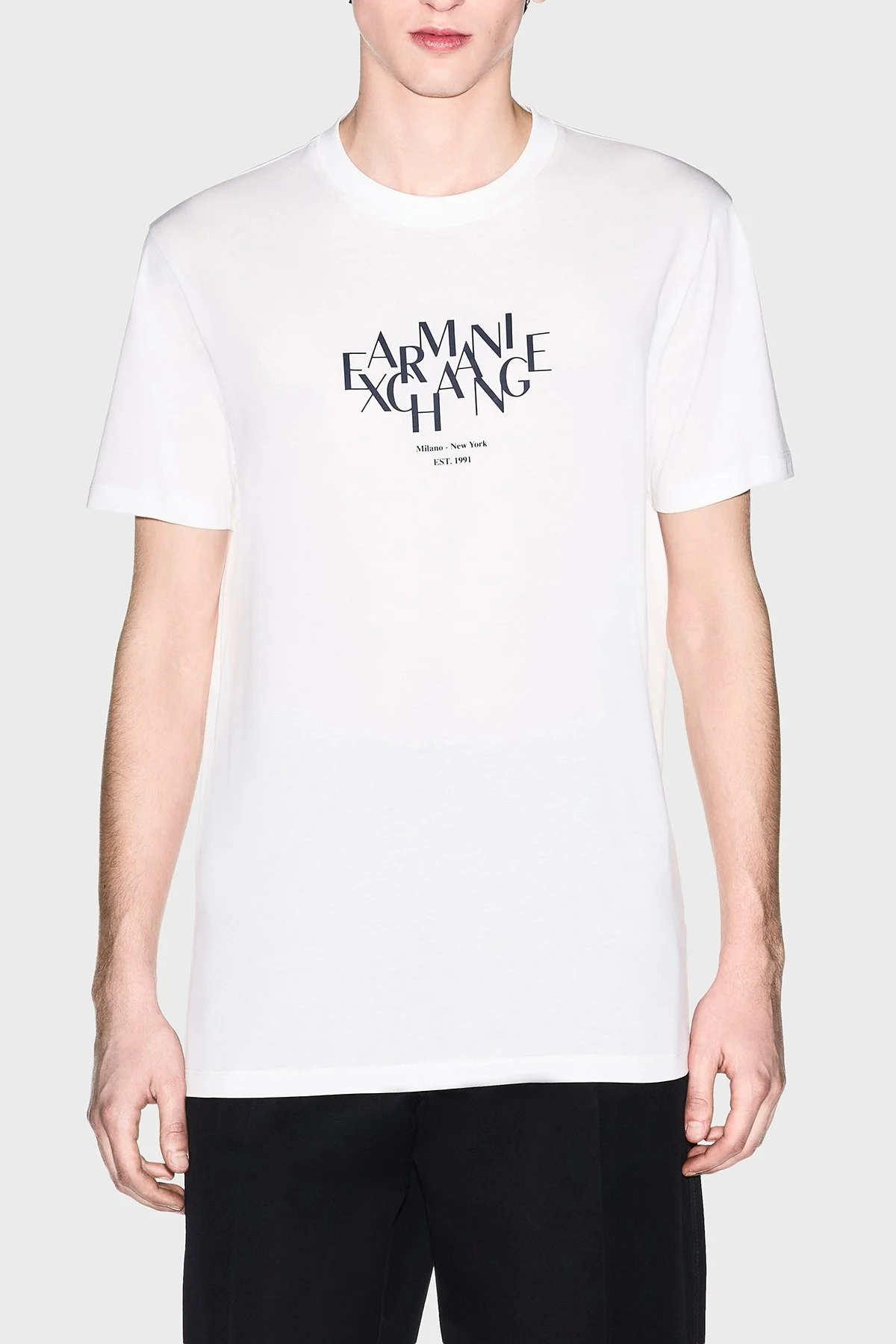 Armani Exchange Logolu Pamuklu Regular Fit Bisiklet Yaka Erkek T Shirt XM002782 AF10356 U0009 BEYAZ - 1