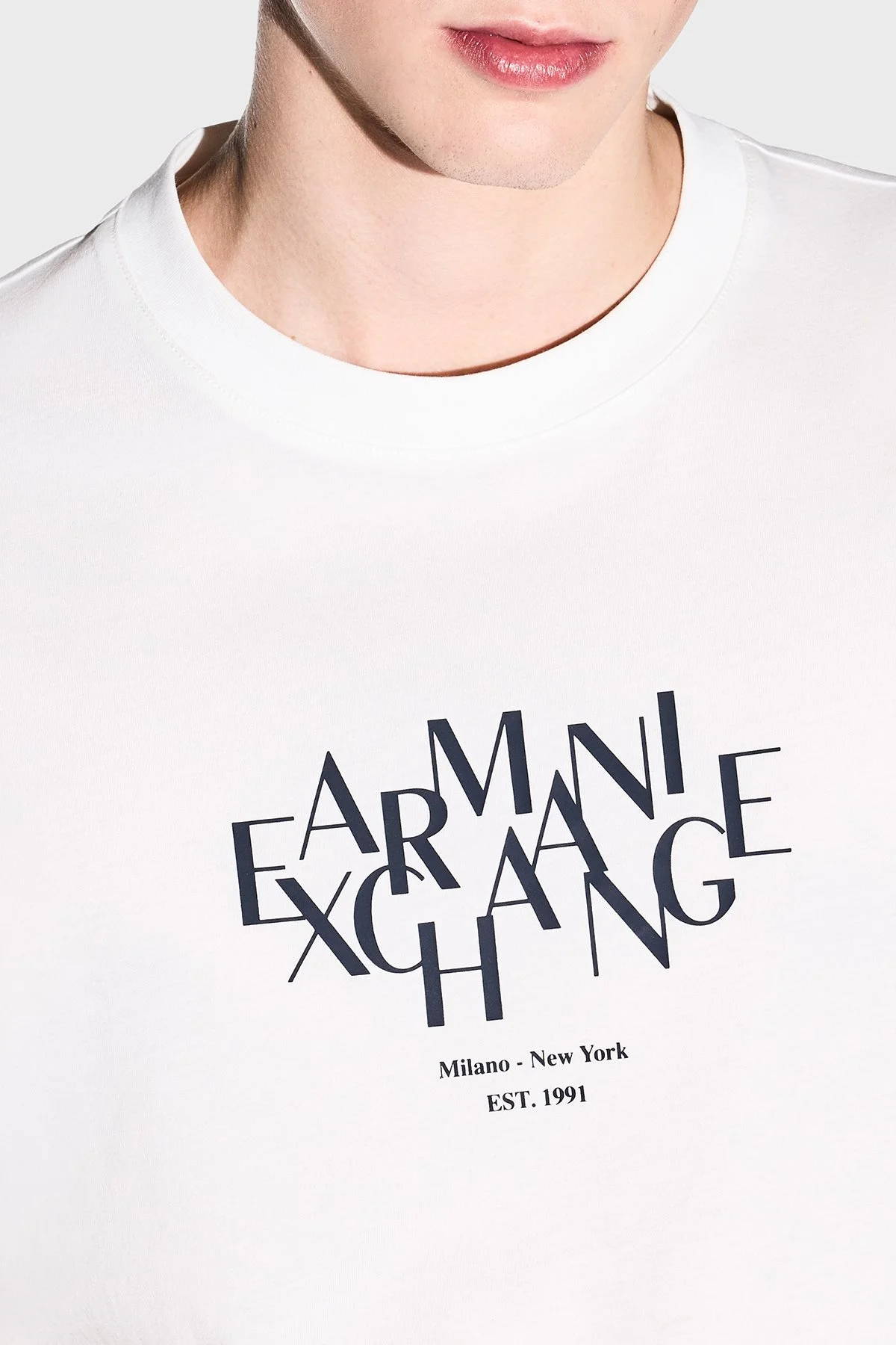 Armani Exchange Logolu Pamuklu Regular Fit Bisiklet Yaka Erkek T Shirt XM002782 AF10356 U0009 BEYAZ - 4