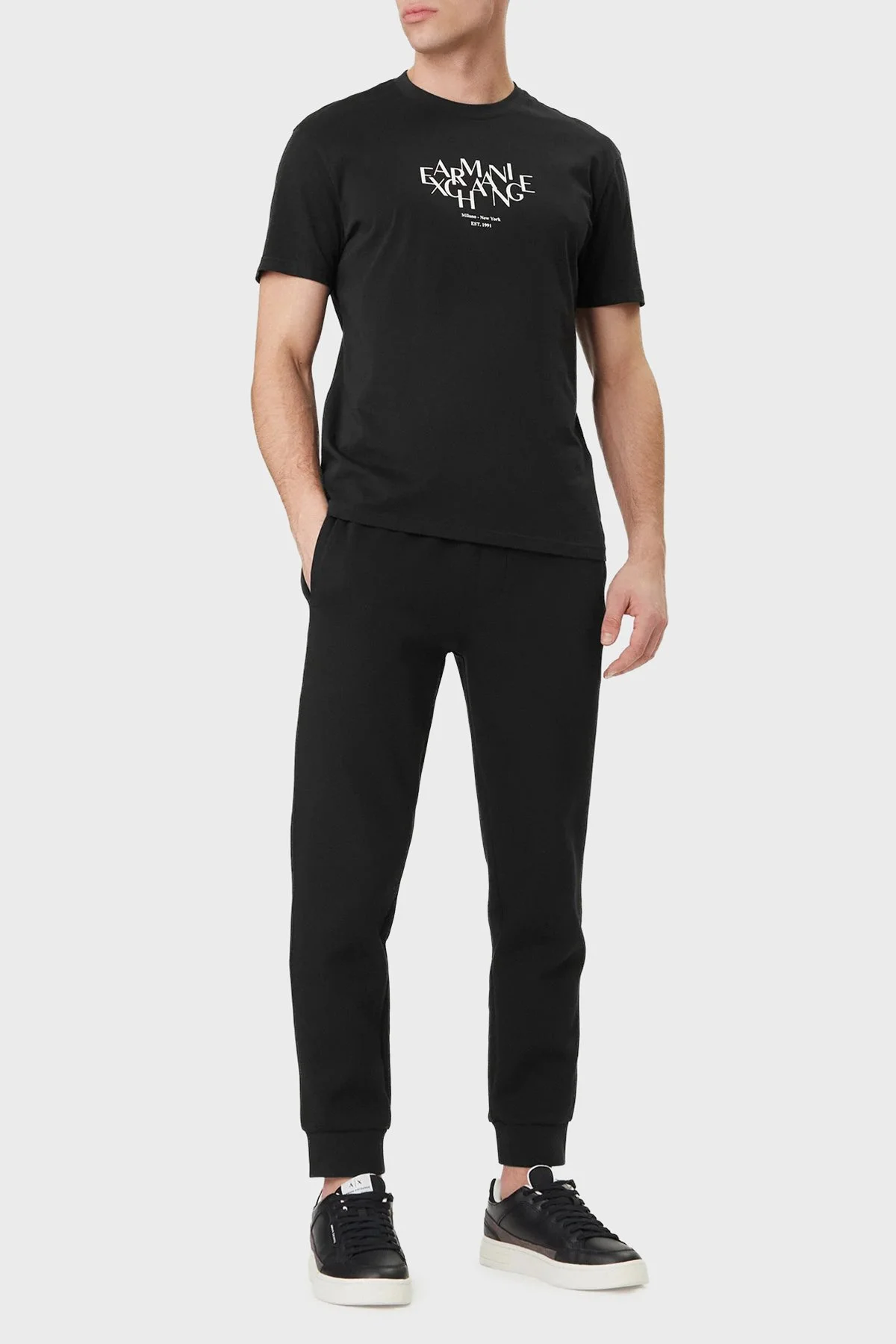 Armani Exchange Logolu Pamuklu Regular Fit Bisiklet Yaka Erkek T Shirt XM002782 AF10356 UC001 SİYAH - 2