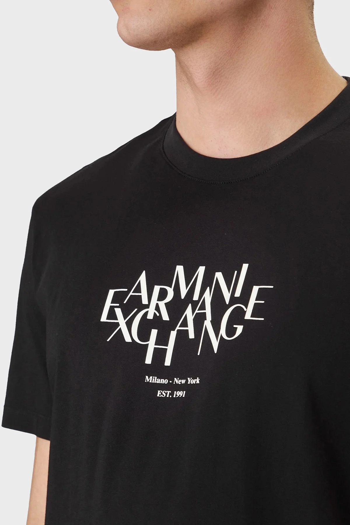 Armani Exchange Logolu Pamuklu Regular Fit Bisiklet Yaka Erkek T Shirt XM002782 AF10356 UC001 SİYAH - 4