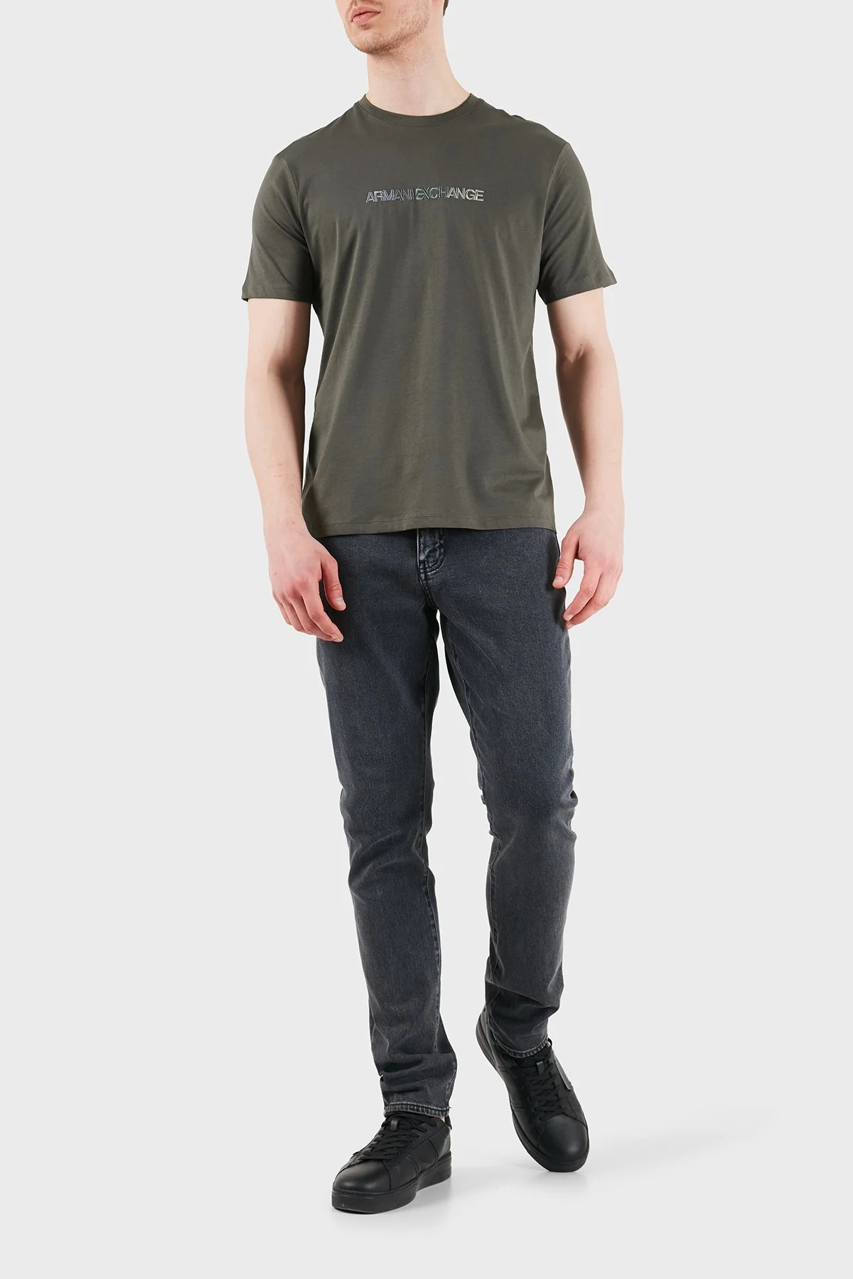 Armani Exchange Logolu Pamuklu Regular Fit Bisiklet Yaka Erkek T Shirt XM002785 AF10358 U8144 HAKİ - 2