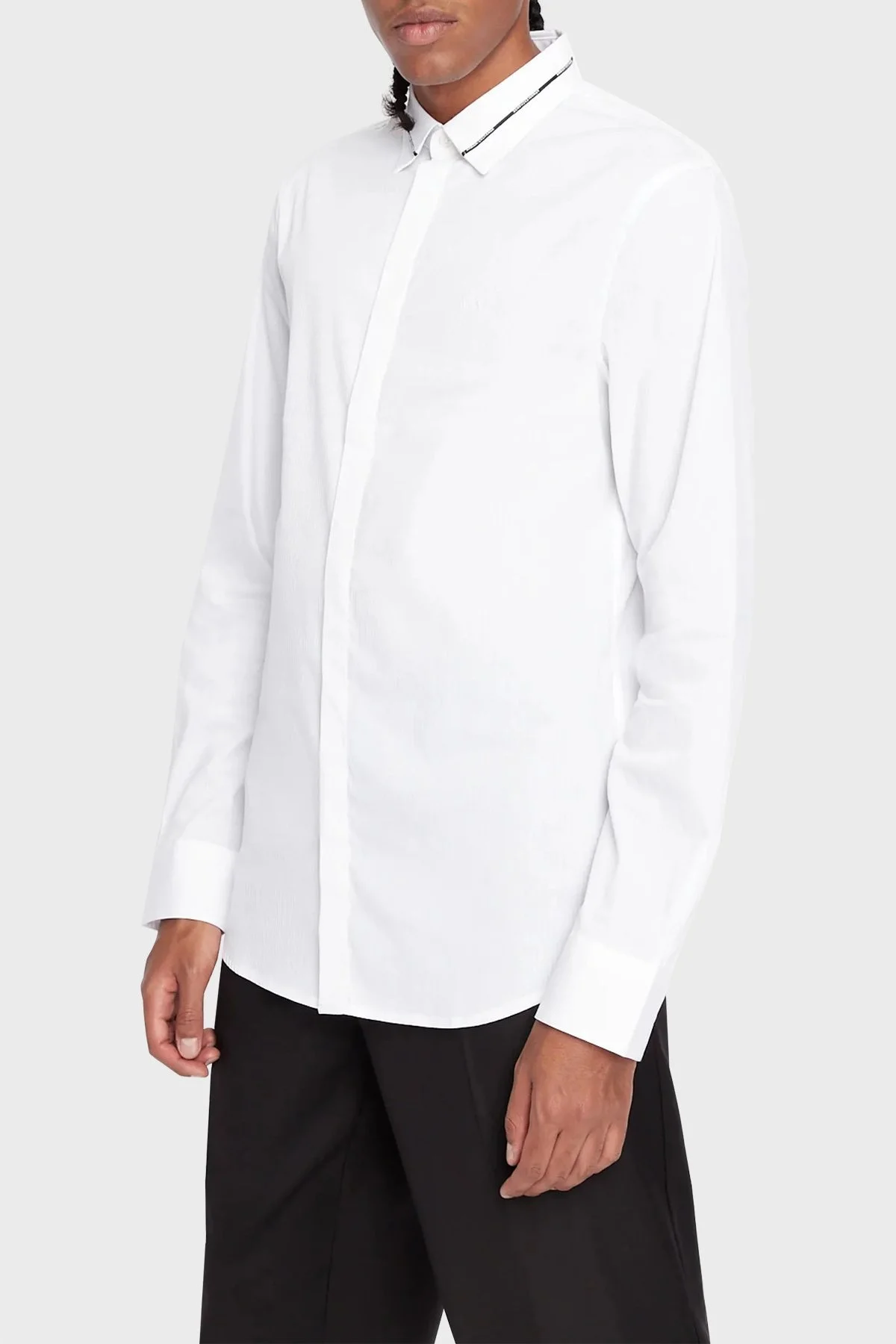 Armani Exchange Logolu Pamuklu Regular Fit Erkek Gömlek 6LZC30 ZNY2Z 1100 BEYAZ - 1