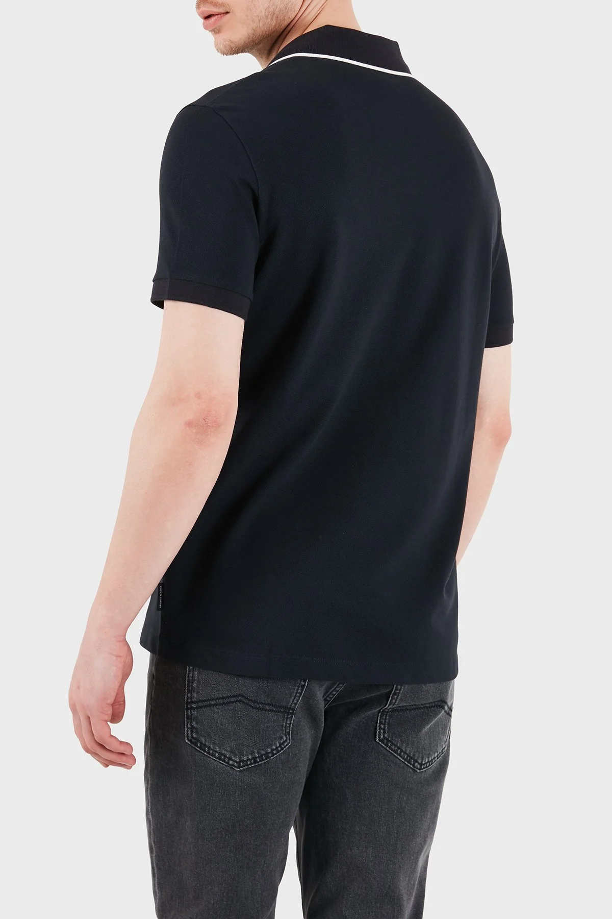 Armani Exchange Logolu Pamuklu Regular Fit Erkek Polo XM002401 AF10366 UB101 LACİVERT - 3