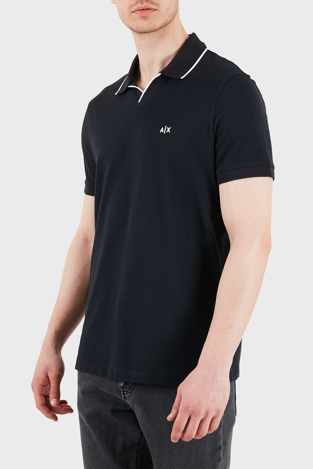 Armani Exchange Logolu Pamuklu Regular Fit Erkek Polo XM002401 AF10366 UB101 LACİVERT - 5