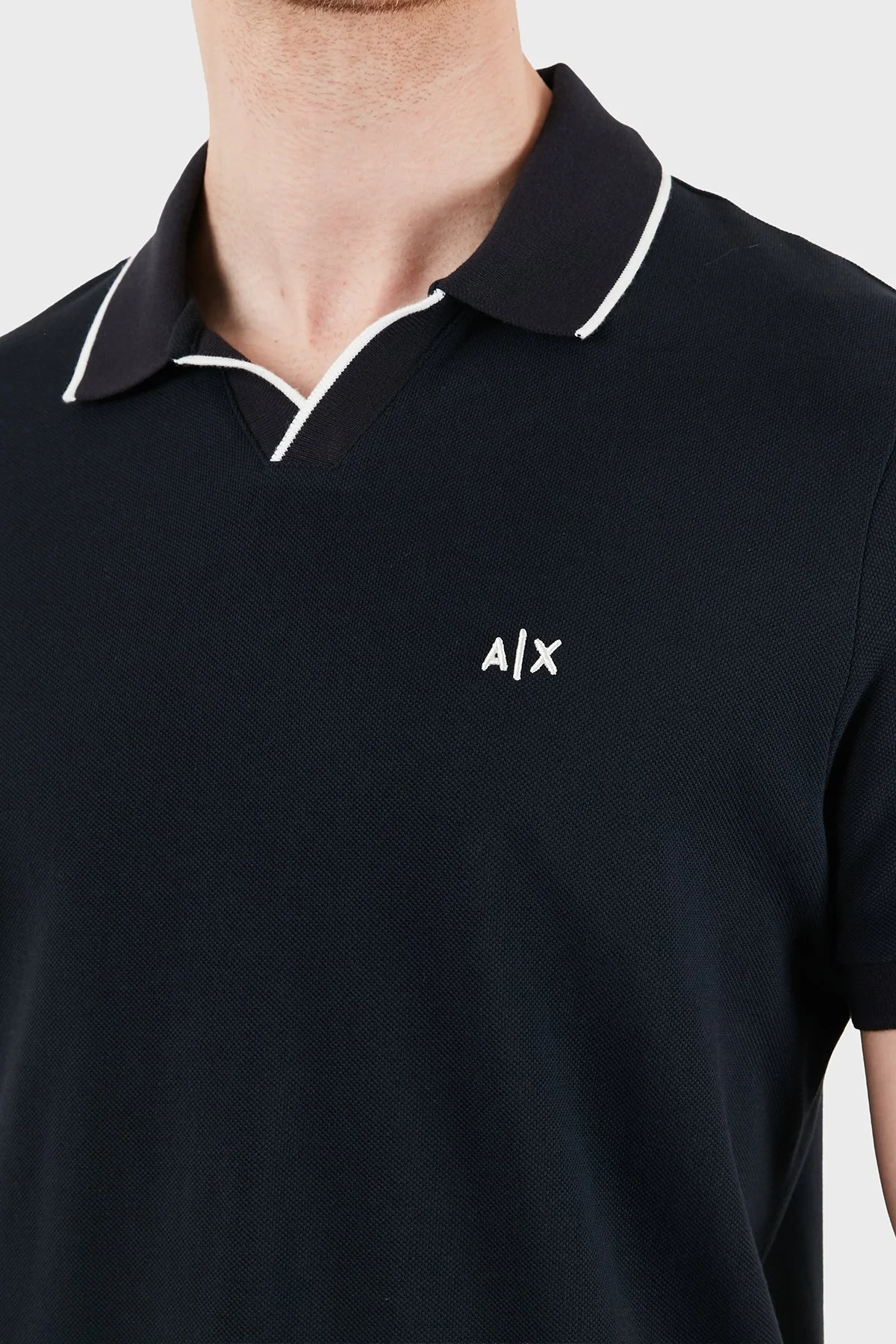 Armani Exchange Logolu Pamuklu Regular Fit Erkek Polo XM002401 AF10366 UB101 LACİVERT - 6