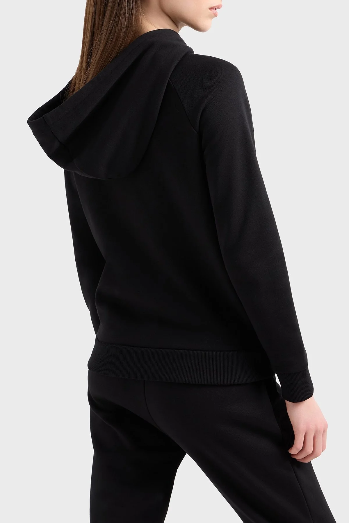 Armani Exchange Logolu Pamuklu Regular Fit Kapüşonlu Bayan Sweat 8NYM28 YJE5Z 52AK SİYAH-GOLD - 8