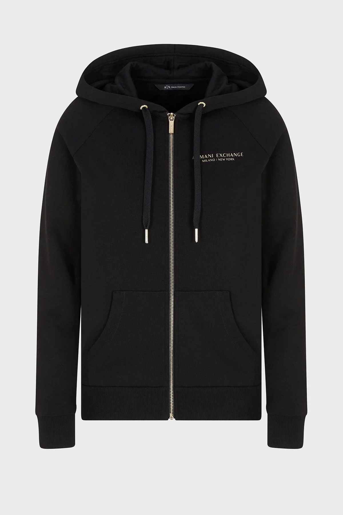 Armani Exchange Logolu Pamuklu Regular Fit Kapüşonlu Bayan Sweat 8NYM28 YJE5Z 52AK SİYAH-GOLD - 10