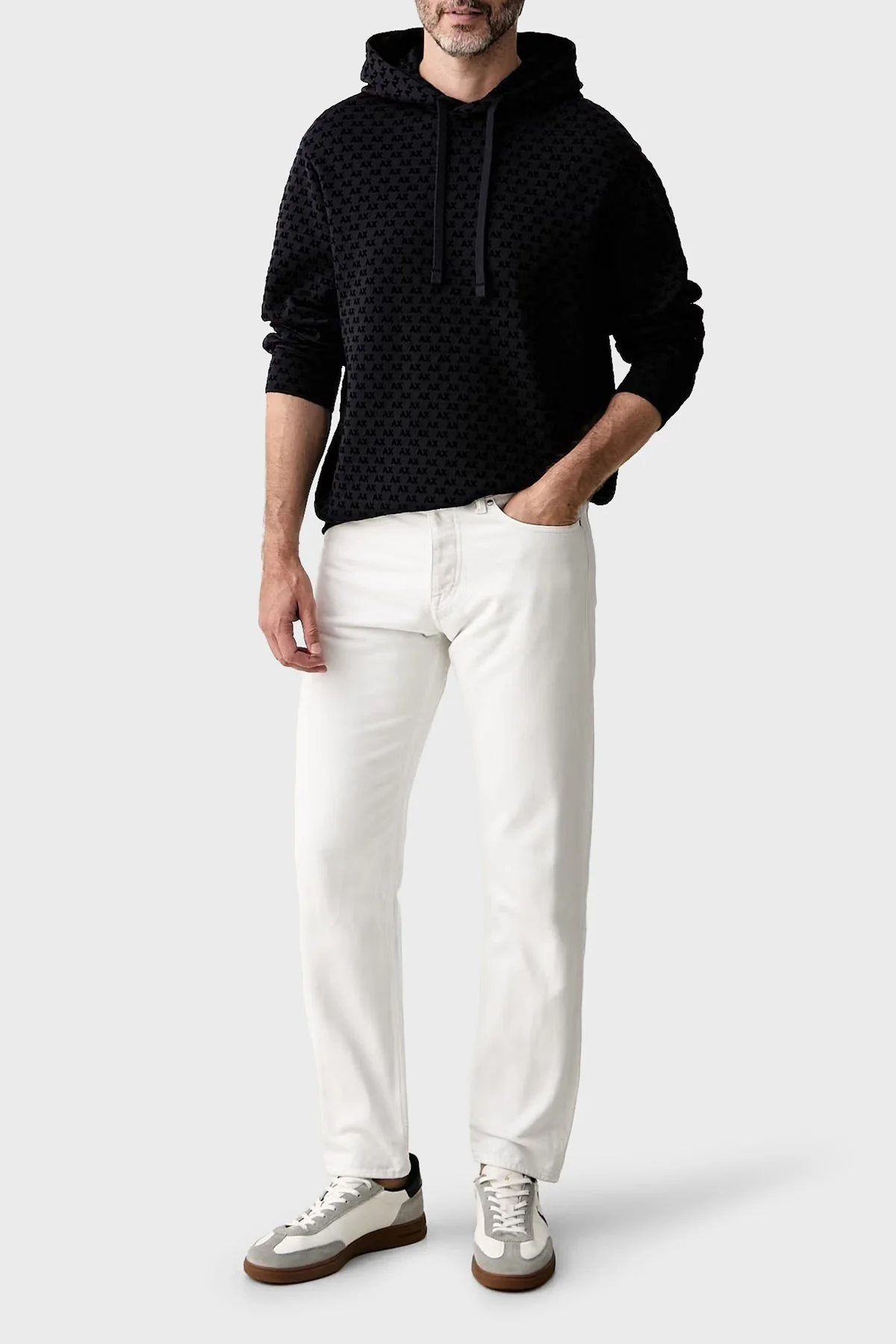 Armani Exchange Logolu Pamuklu Regular Fit Kapüşonlu Erkek Sweat XM002903 AF10818 UB101 Lacivert - 2