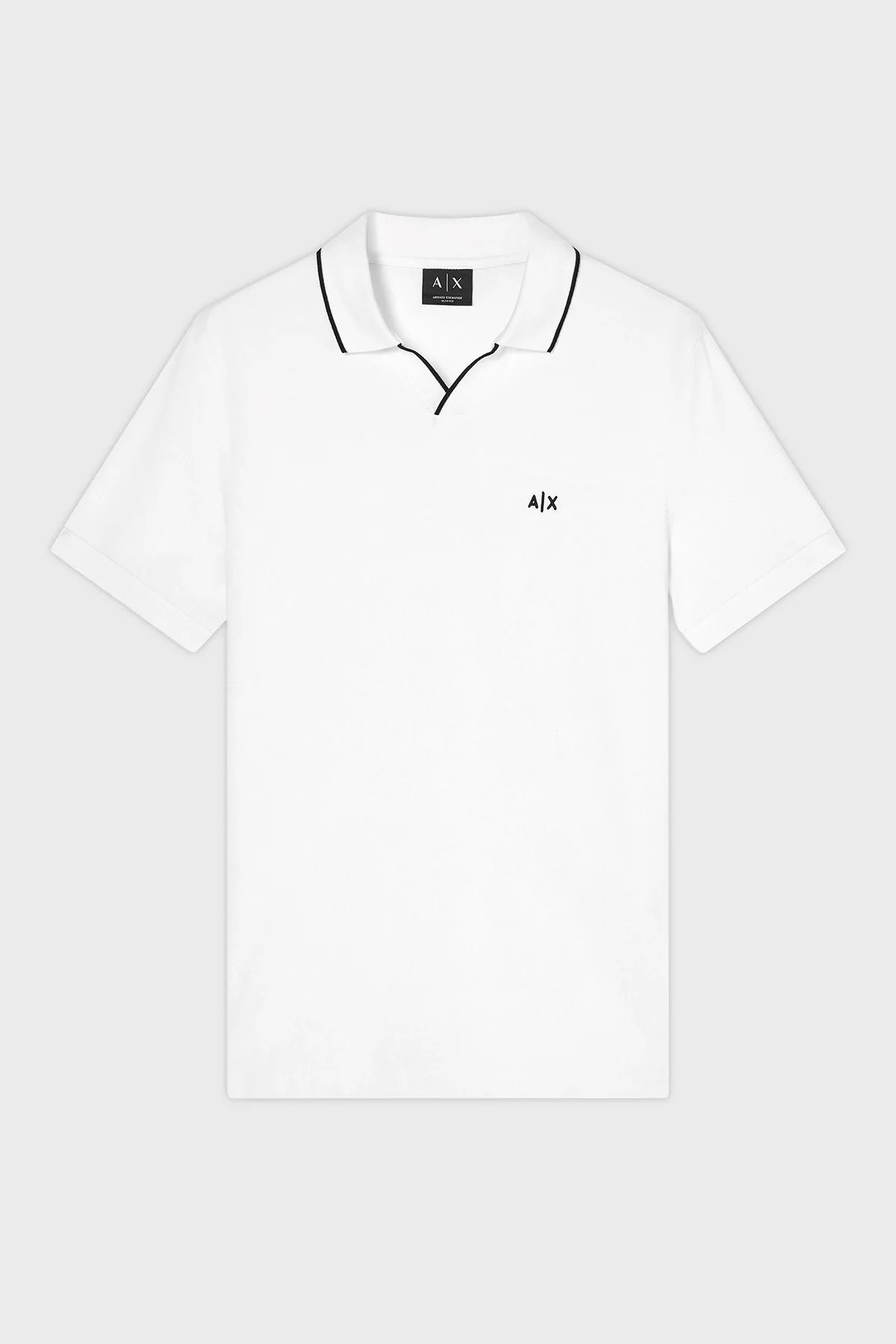 Armani Exchange Logolu Pamuklu Regular Fit Şerit Detaylı Erkek Polo XM002401 AF10366 U0009 BEYAZ - 5